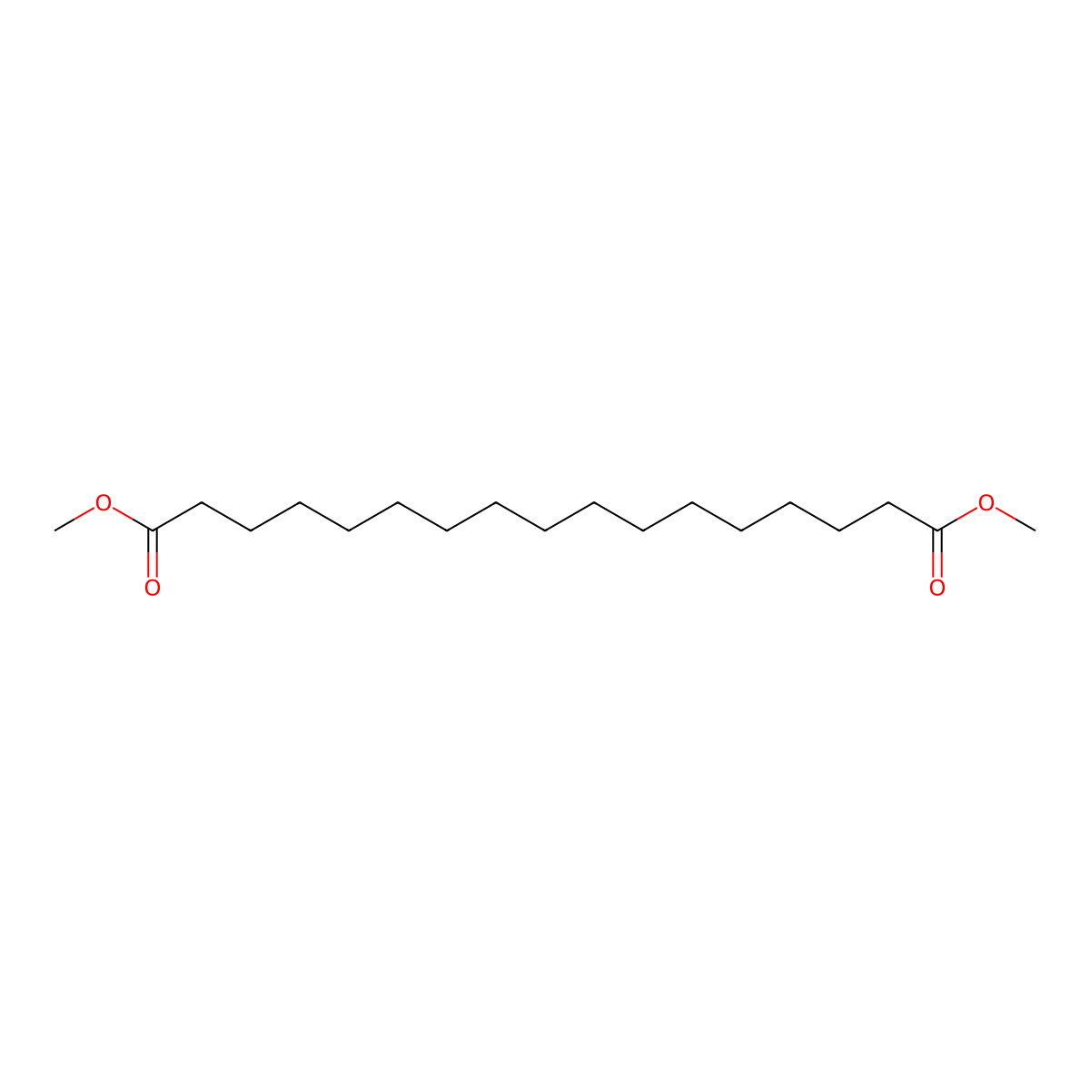 Dimethyl heptadecanedioate molecular structure, CAS 19102-92-2