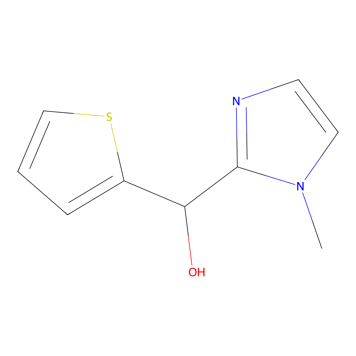 (1-methyl-1H-imidazol-2-yl)(2-thienyl)methanol molecular structure, CAS 191021-14-4