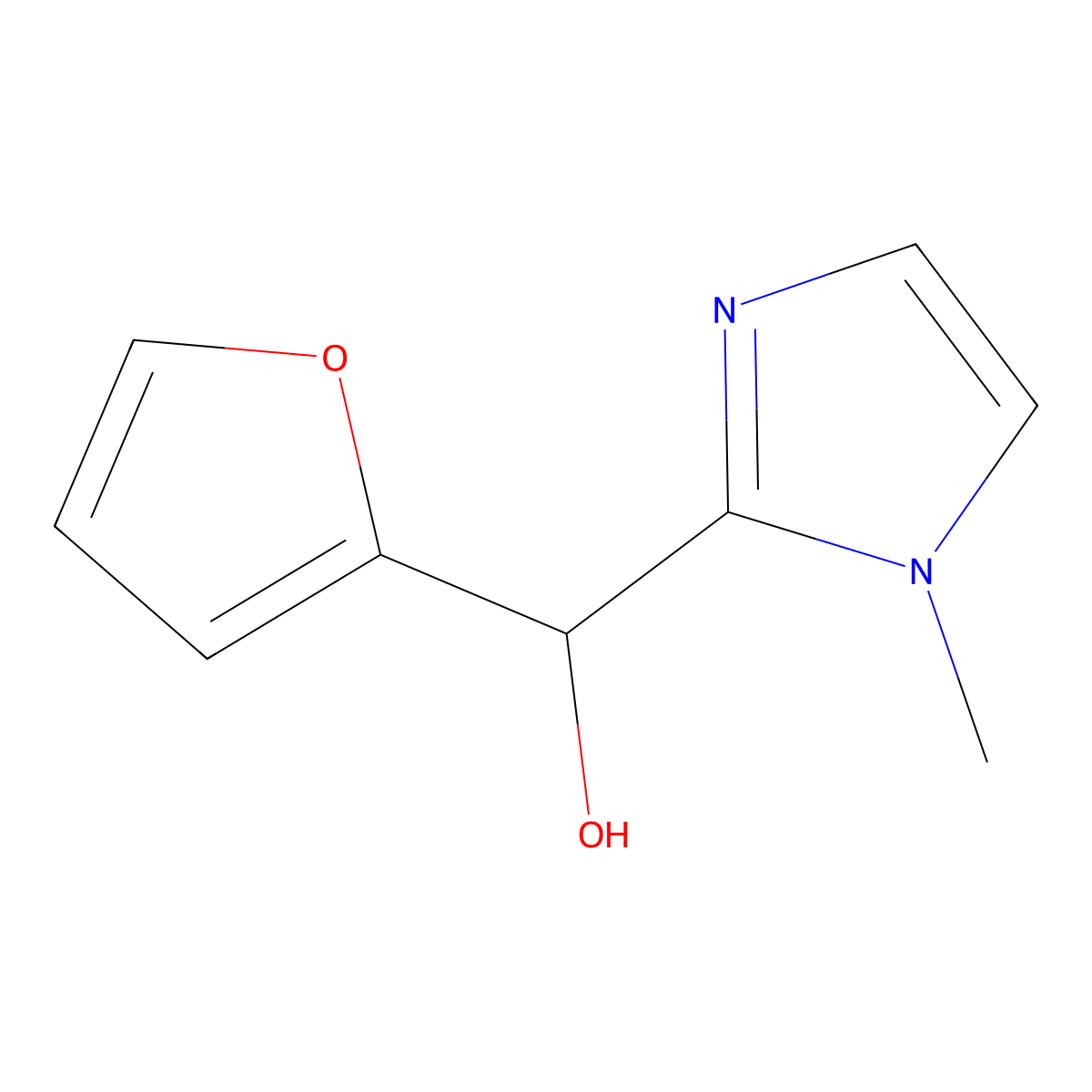 Furan-2-yl-(1-methylimidazol-2-yl)methanol molecular structure, CAS 191021-15-5