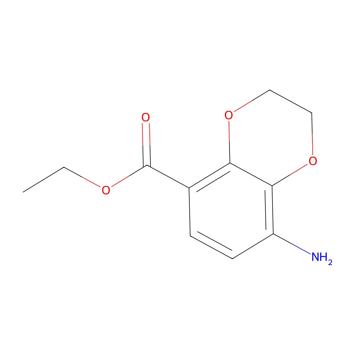 Ethyl 8-amino-2,3-dihydrobenzo[1,4]dioxine-5-carboxylate molecular structure, CAS 191024-16-5