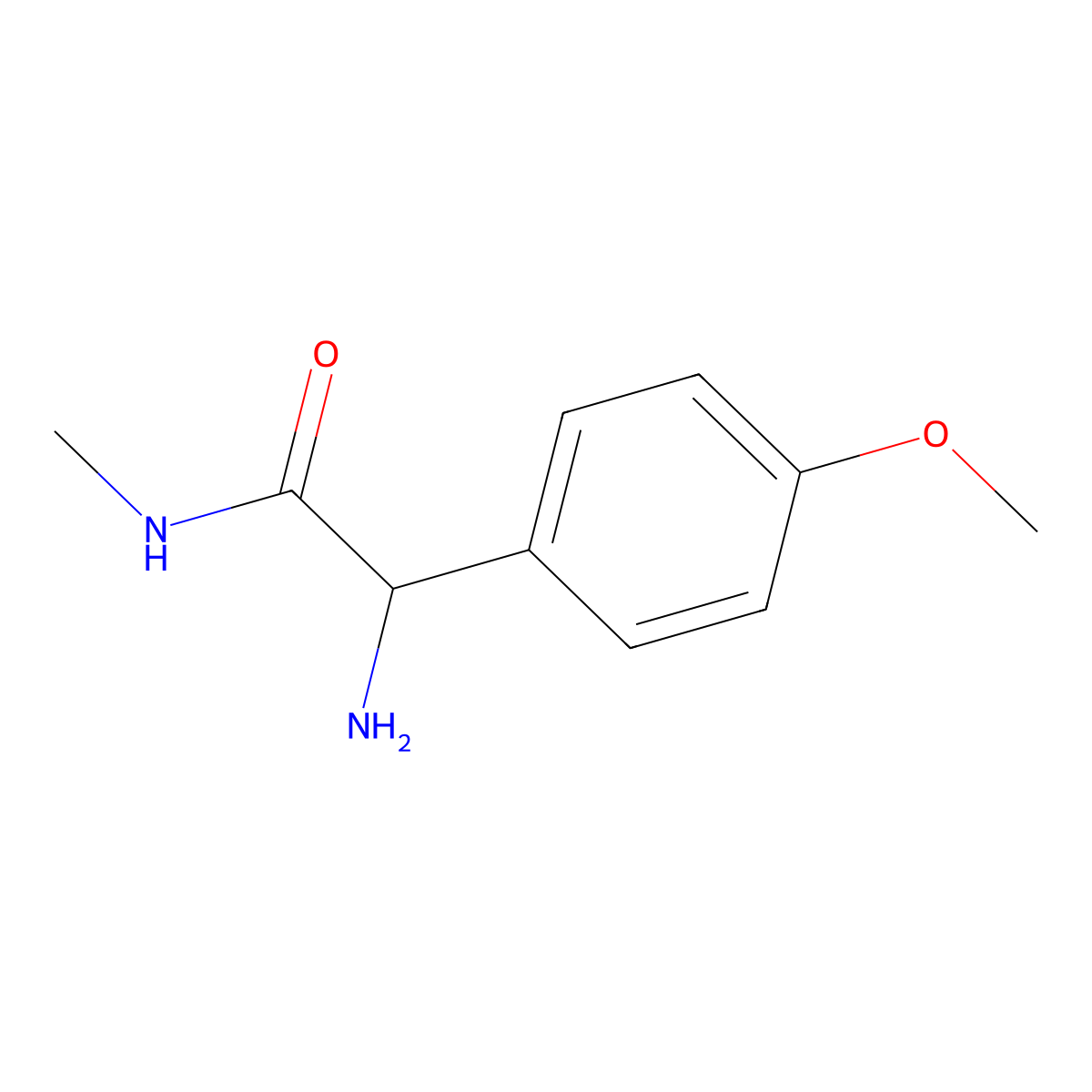 2-amino-2-(4-methoxyphenyl)-N-methylacetamide molecular structure, CAS 191026-82-1