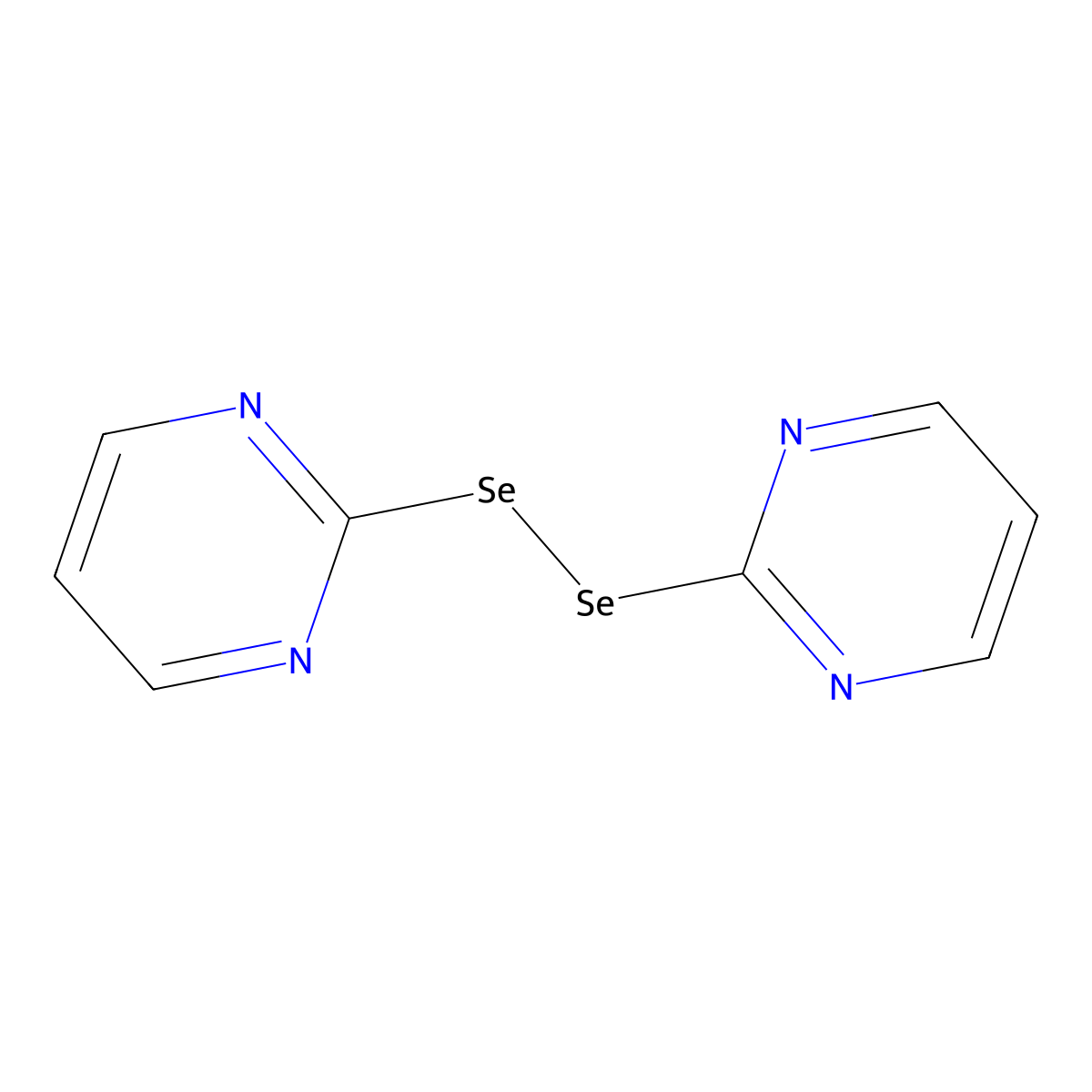 Dipyrimidin-2-yl diselenide molecular structure, CAS 191032-84-5