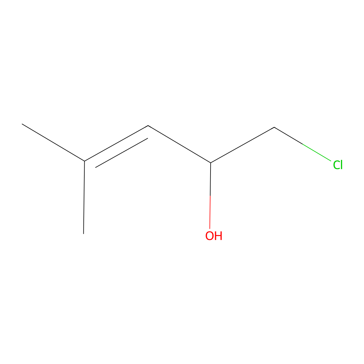 1-Chloro-4-methylpent-3-en-2-ol molecular structure, CAS 191033-01-9