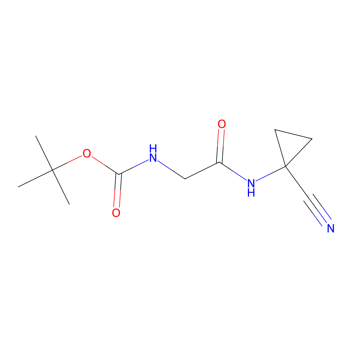 tert-butyl N-{[(1-cyanocyclopropyl)carbamoyl]methyl}carbamate molecular structure, CAS 191033-09-7