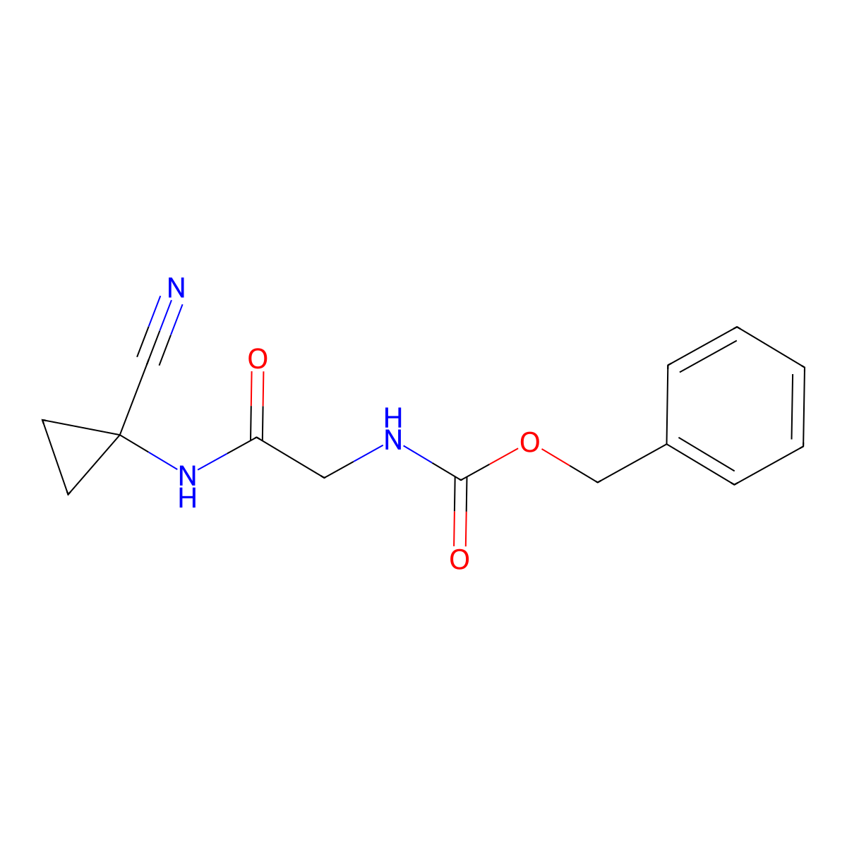 benzyl N-{[(1-cyanocyclopropyl)carbamoyl]methyl}carbamate molecular structure, CAS 191033-27-9