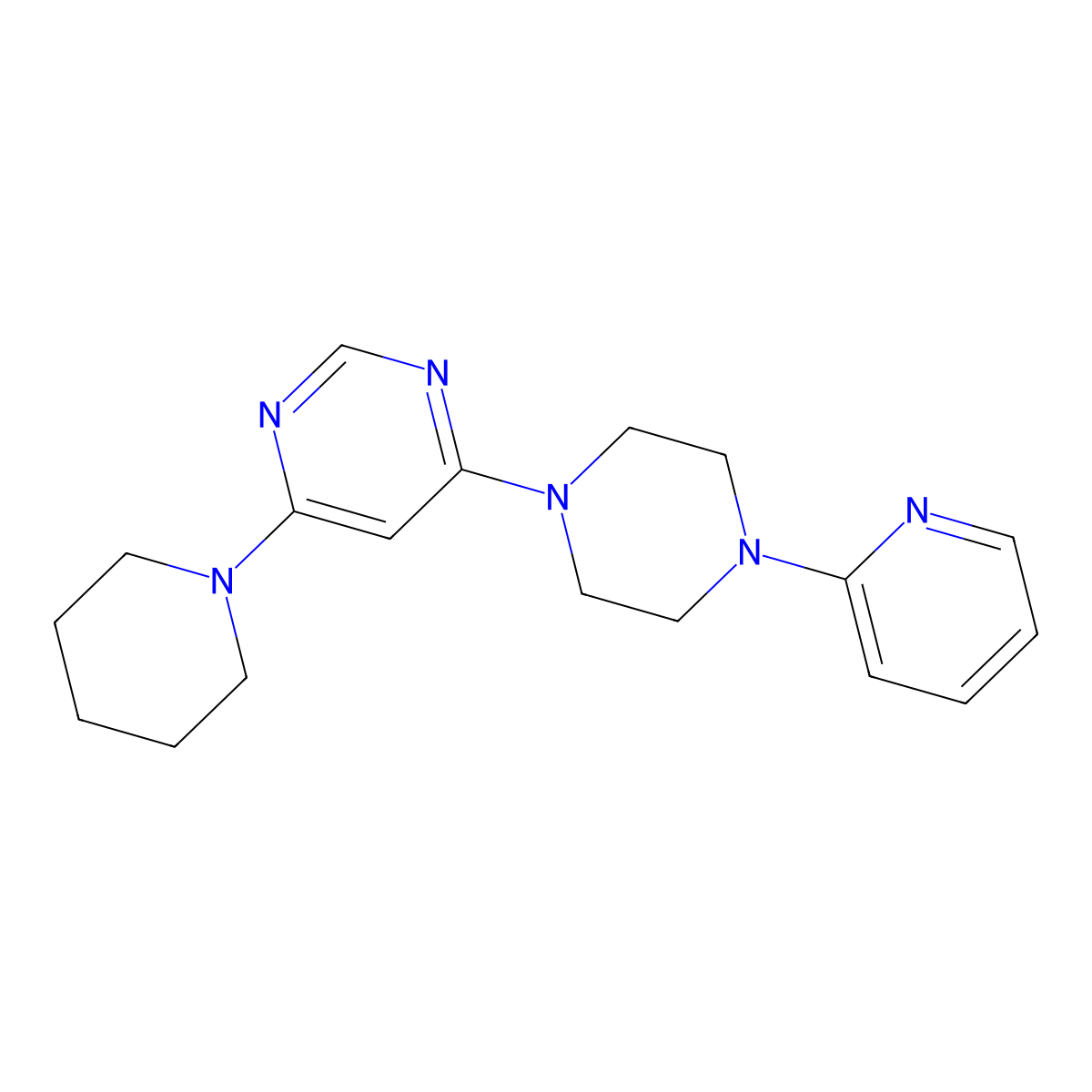 4-(Piperidin-1-yl)-6-[4-(pyridin-2-yl)piperazin-1-yl]pyrimidine molecular structure, CAS 1910454-61-3
