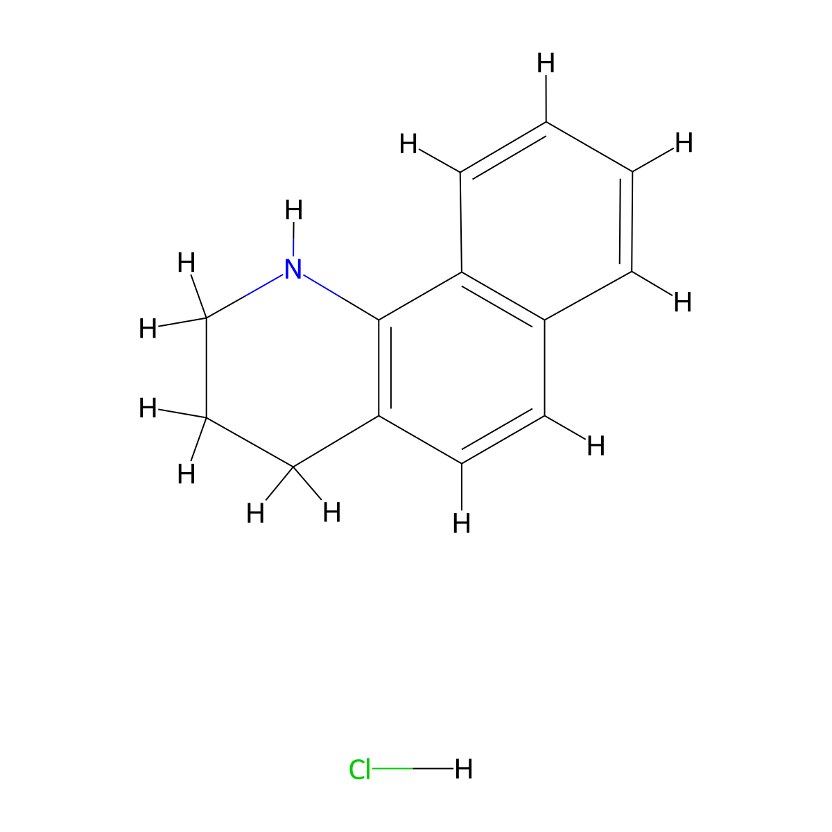 1H,2H,3H,4H-benzo[h]quinoline hydrochloride molecular structure, CAS 19105-60-3