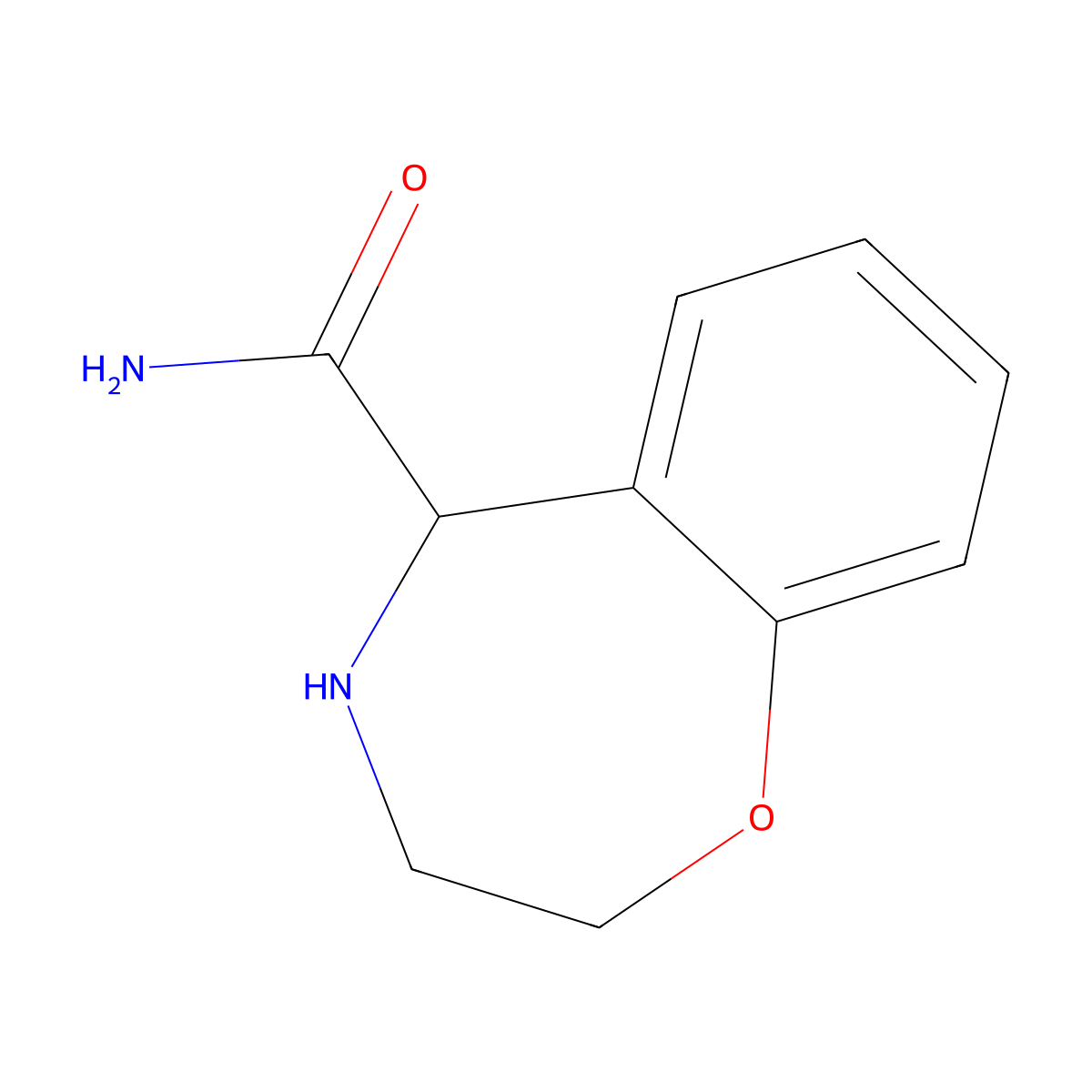 2,3,4,5-Tetrahydro-1,4-benzoxazepine-5-carboxamide molecular structure, CAS 1910698-89-3