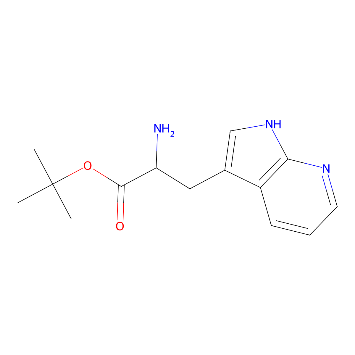 tert-butyl 2-amino-3-{1H-pyrrolo[2,3-b]pyridin-3-yl}propanoate molecular structure, CAS 1910777-00-2