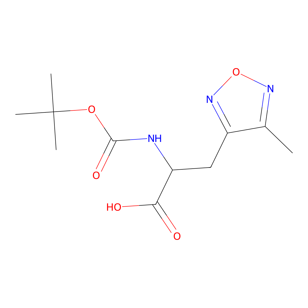 2-(((Tert-butoxy)carbonyl)amino)-3-(4-methyl-1,2,5-oxadiazol-3-yl)propanoic acid molecular structure, CAS 1910803-63-2