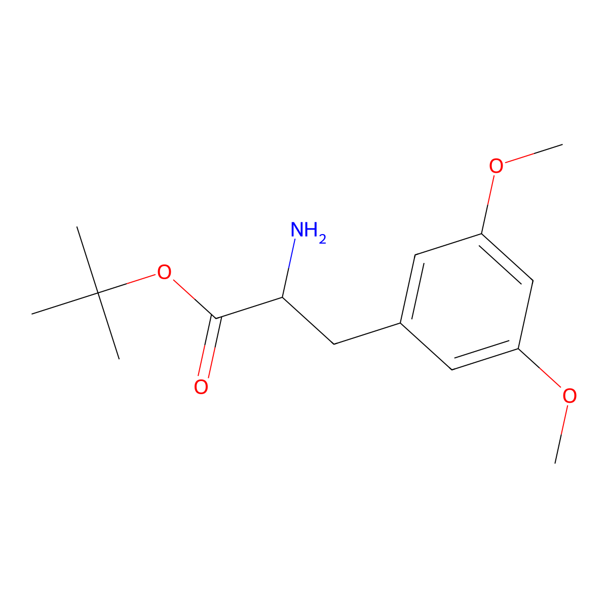 Tert-butyl 2-amino-3-(3,5-dimethoxyphenyl)propanoate molecular structure, CAS 1910805-13-8