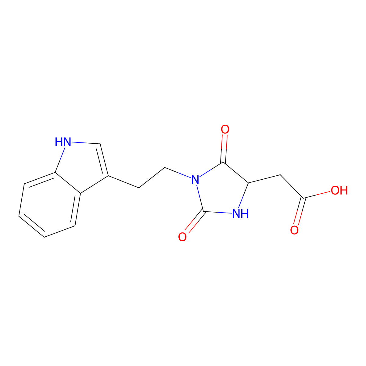 {1-[2-(1H-indol-3-yl)ethyl]-2,5-dioxoimidazolidin-4-yl}acetic acid molecular structure, CAS 1910805-48-9