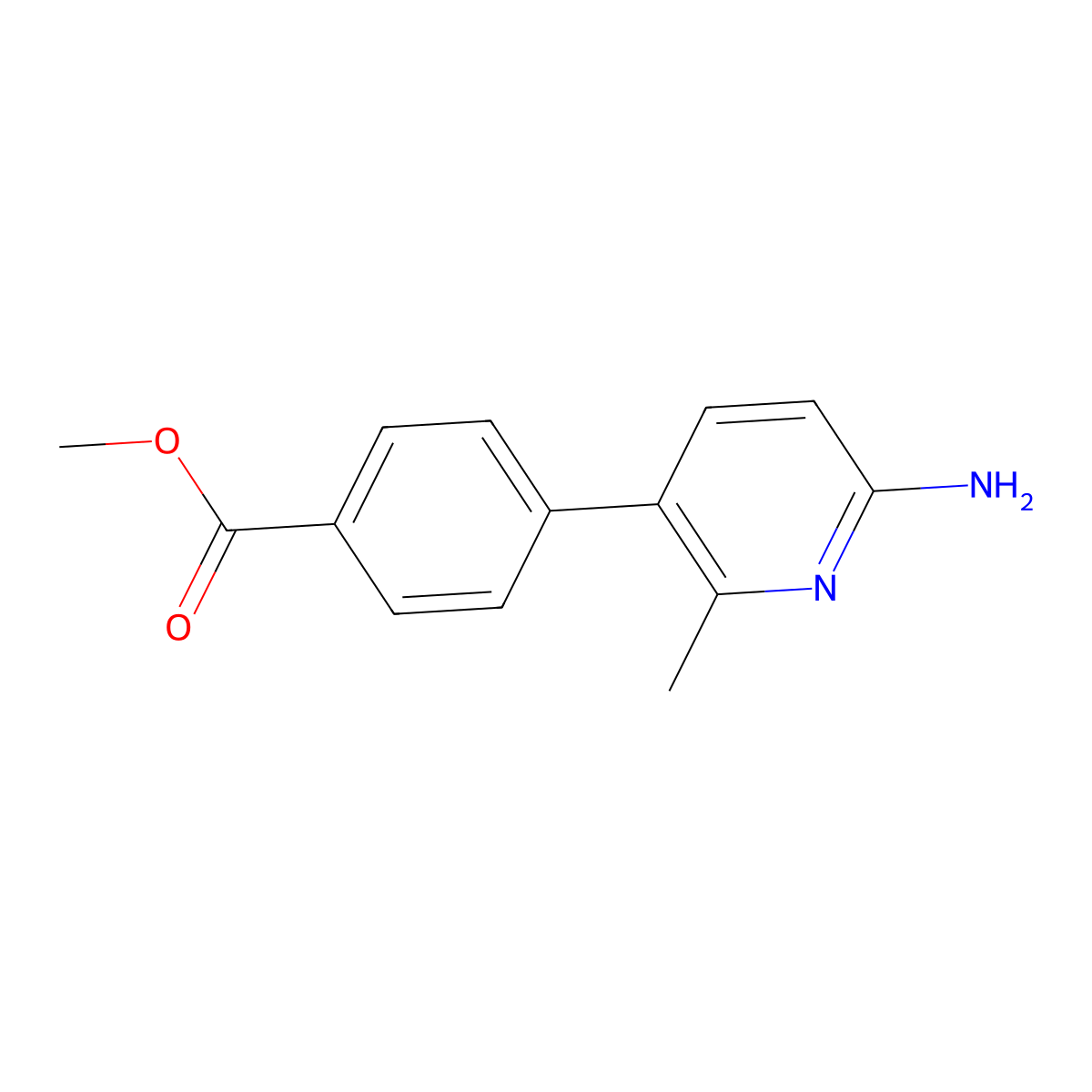 Methyl 4-(6-amino-2-methylpyridin-3-yl)benzoate molecular structure, CAS 191089-01-7