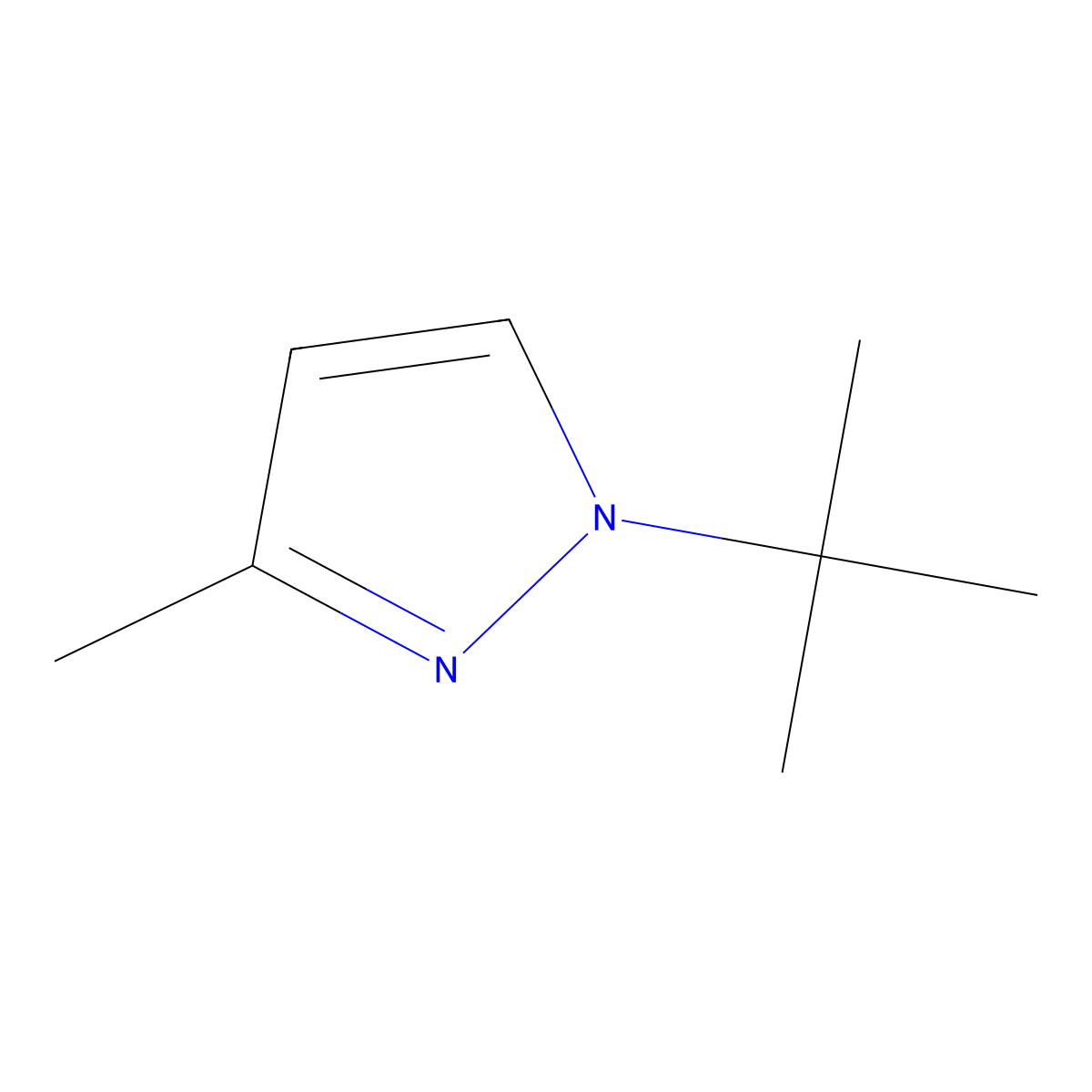 1-Tert-butyl-3-methyl-1H-pyrazole molecular structure, CAS 191089-20-0