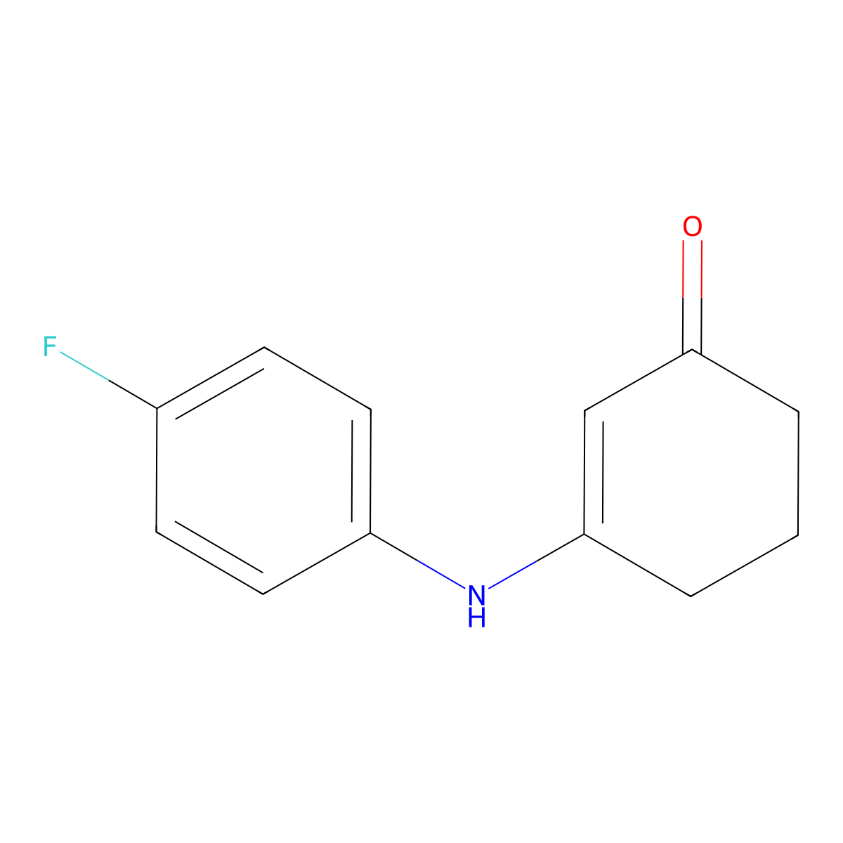 3-[(4-Fluorophenyl)amino]cyclohex-2-en-1-one molecular structure, CAS 191089-78-8