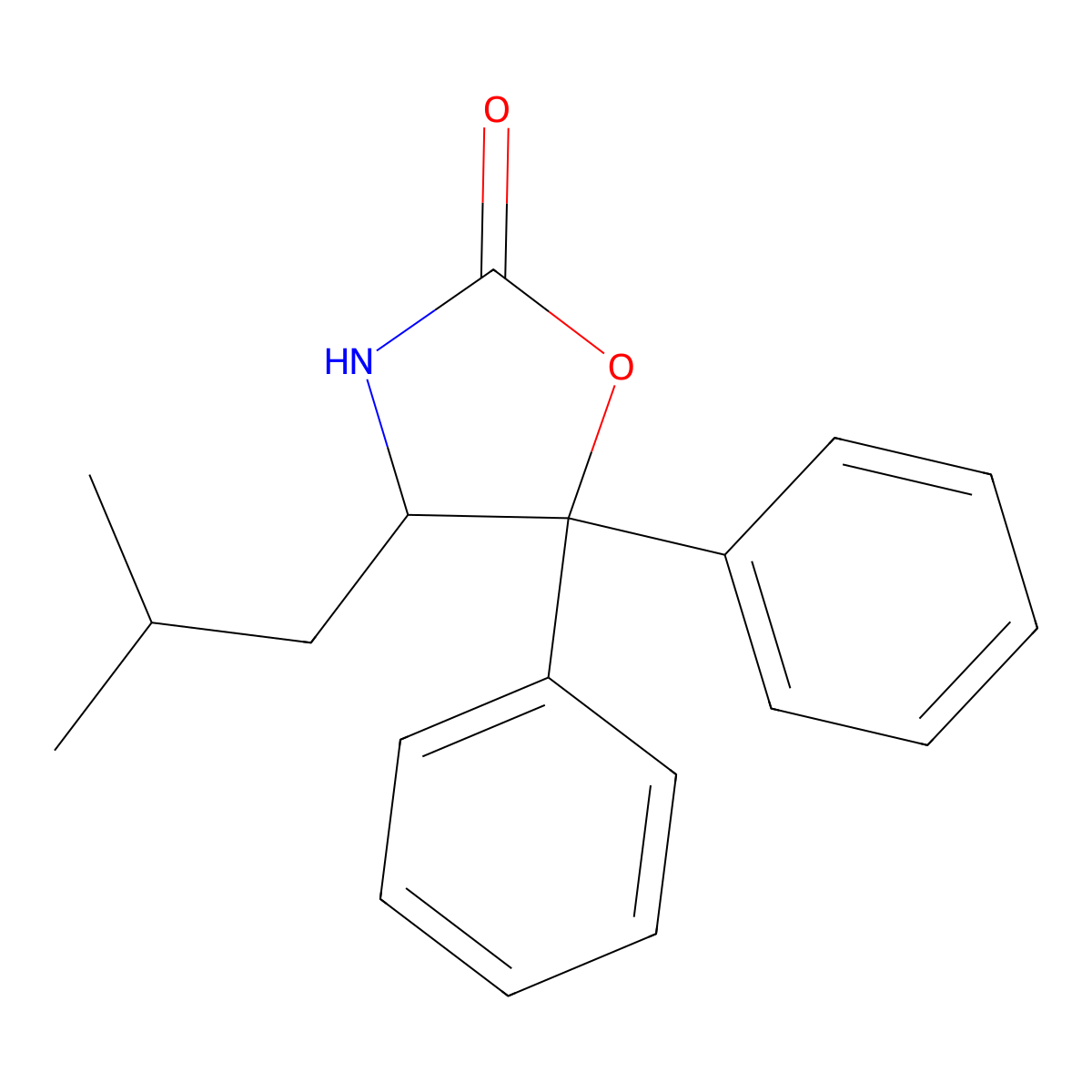 (4S)-4-Isobutyl-5,5-diphenyl-2-oxazolidinone molecular structure, CAS 191090-34-3