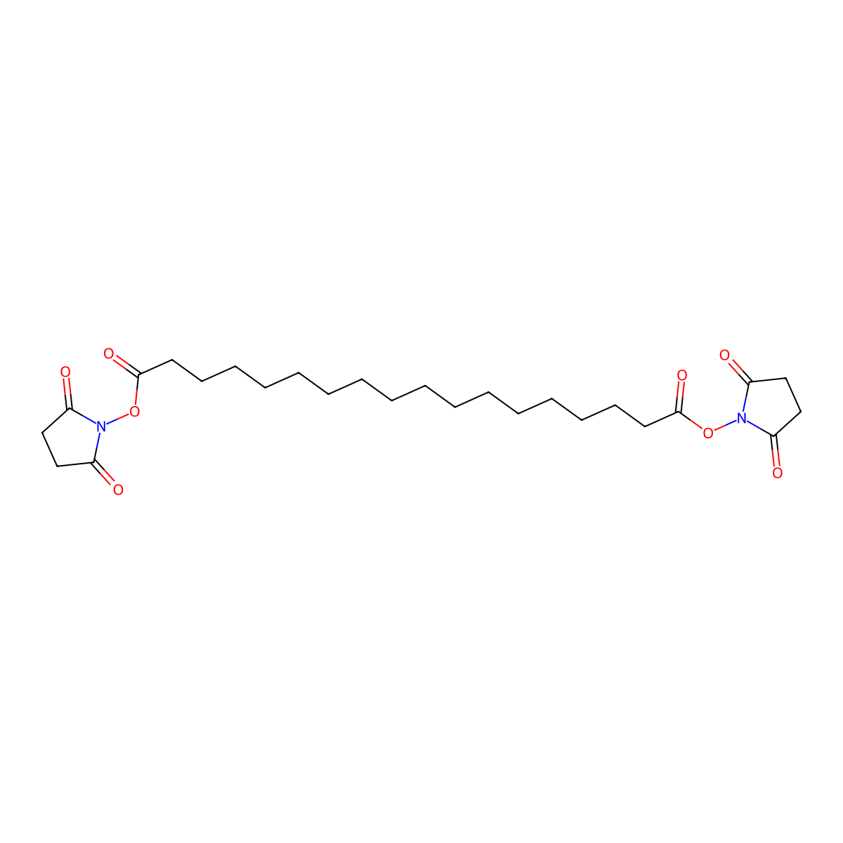 Bis(2,5-dioxopyrrolidin-1-yl) octadecanedioate molecular structure, CAS 191091-33-5