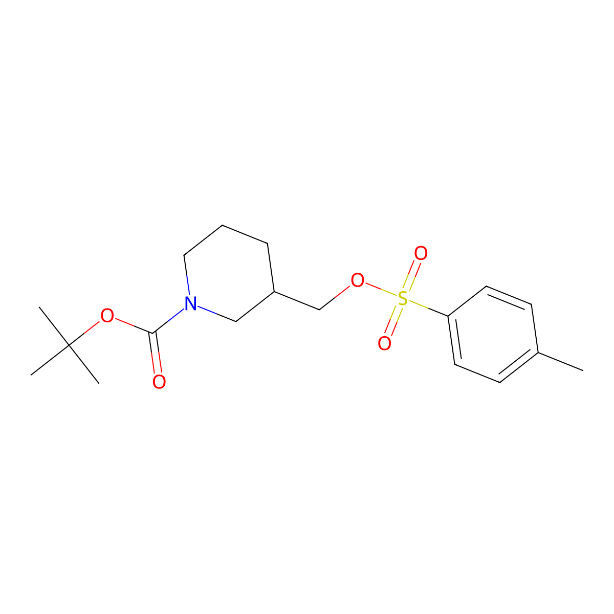 Tert-butyl 3-((P-tolylsulfonyloxy)methyl)piperidine-1-carboxylate molecular structure, CAS 191092-05-4