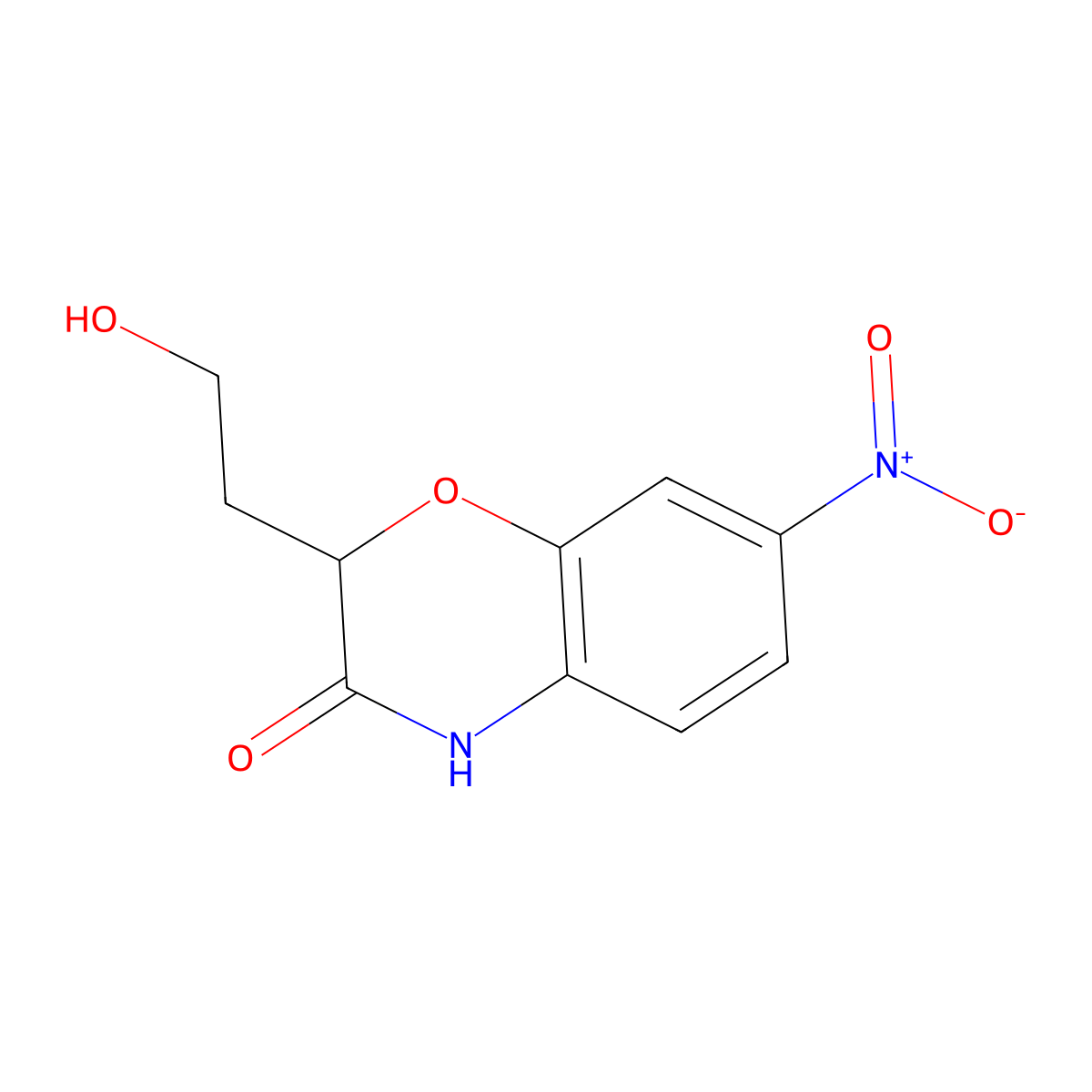 2-(2-hydroxyethyl)-7-nitro-4H-1,4-benzoxazin-3-one molecular structure, CAS 191096-41-0