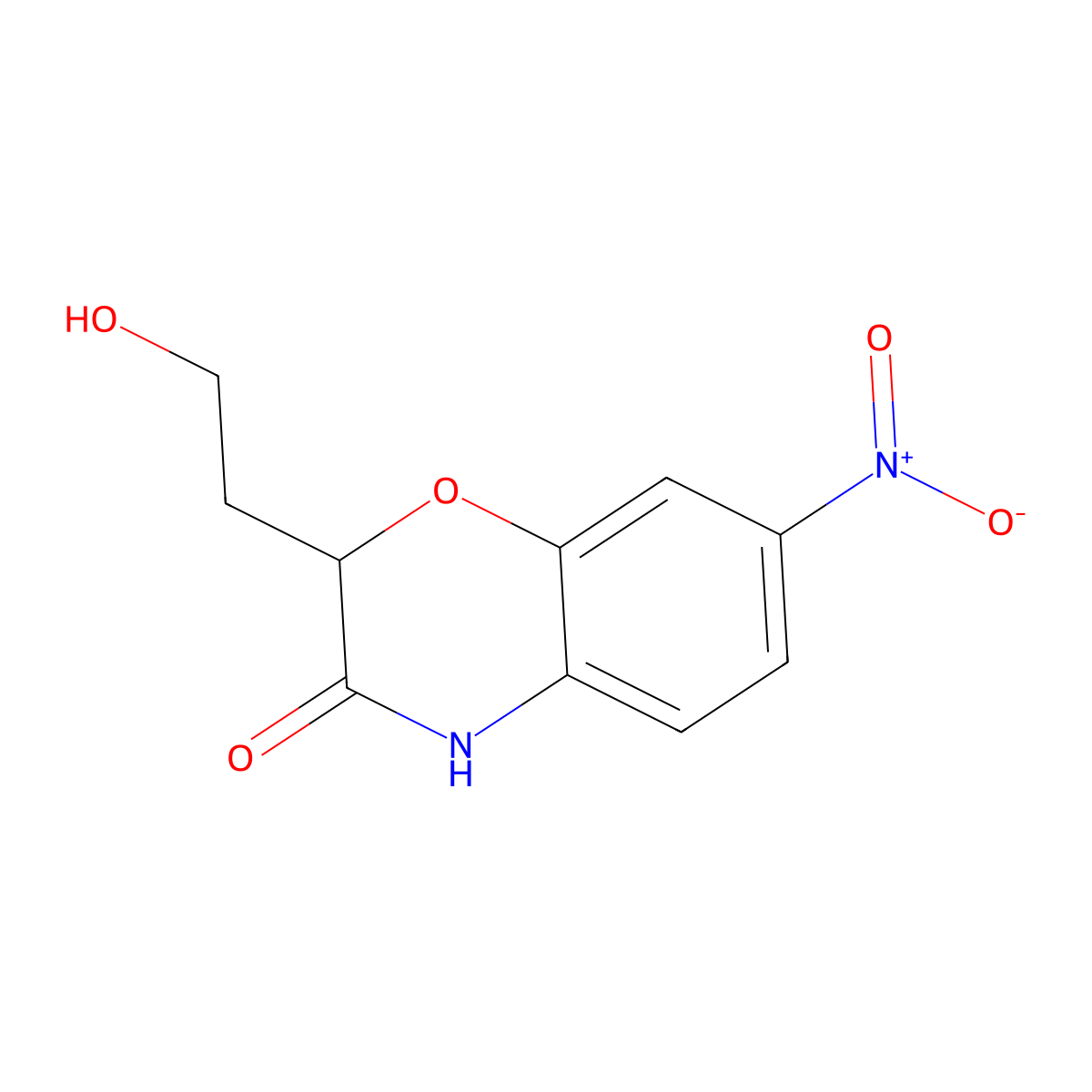 2-(2-hydroxyethyl)-7-nitro-4H-1,4-benzoxazin-3-one molecular structure, CAS 191096-41-0