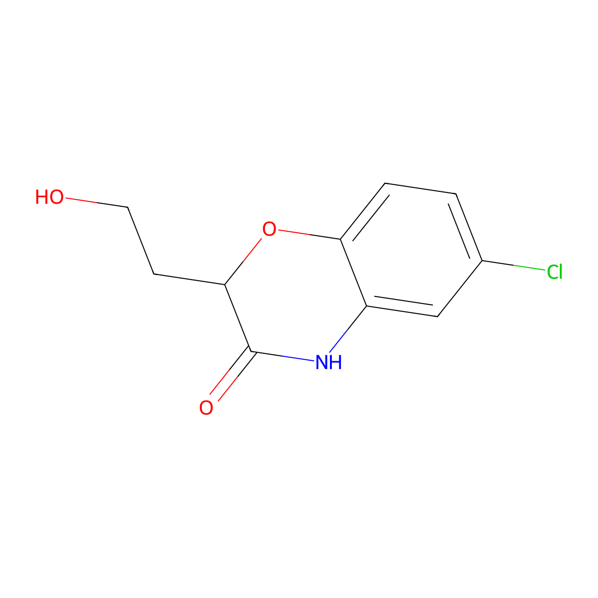 6-chloro-2-(2-hydroxyethyl)-2H-1,4-benzoxazin-3(4H)-one molecular structure, CAS 191096-45-4