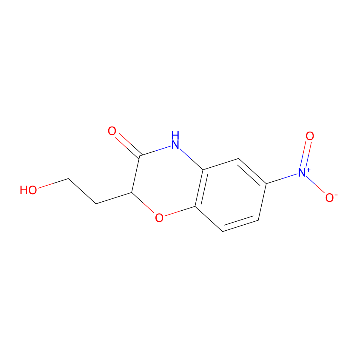 2-(2-Hydroxyethyl)-6-nitro-2H-1,4-benzoxazin-3(4H)-one molecular structure, CAS 191096-51-2
