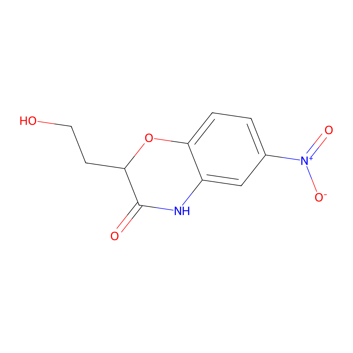 2-(2-Hydroxyethyl)-6-nitro-2H-1,4-benzoxazin-3(4H)-one molecular structure, CAS 191096-51-2