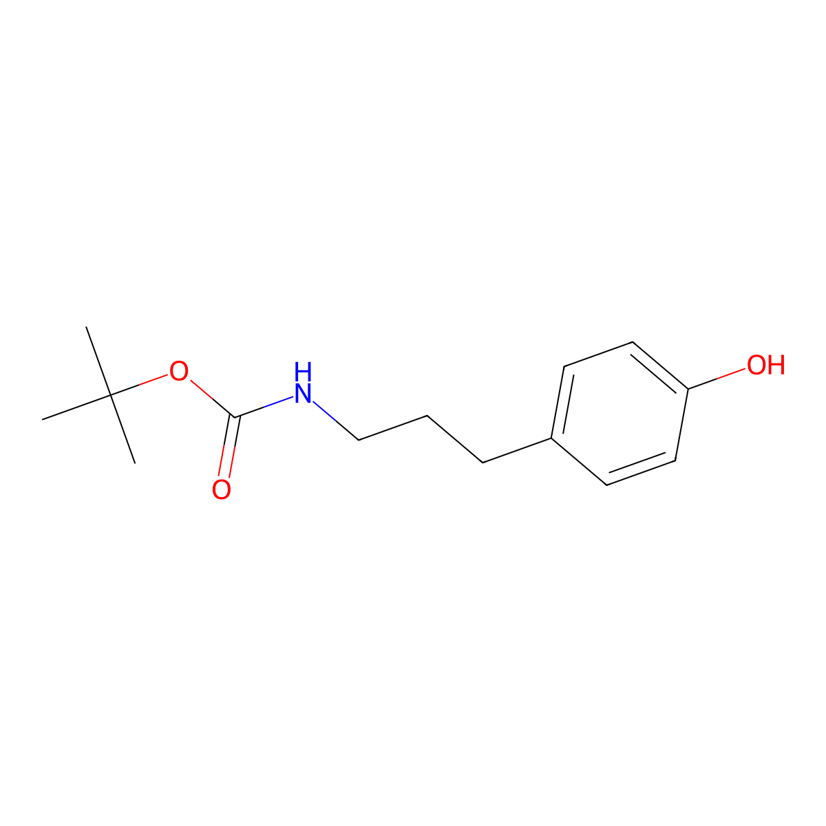 tert-butyl N-[3-(4-hydroxyphenyl)propyl]carbamate molecular structure, CAS 191097-32-2