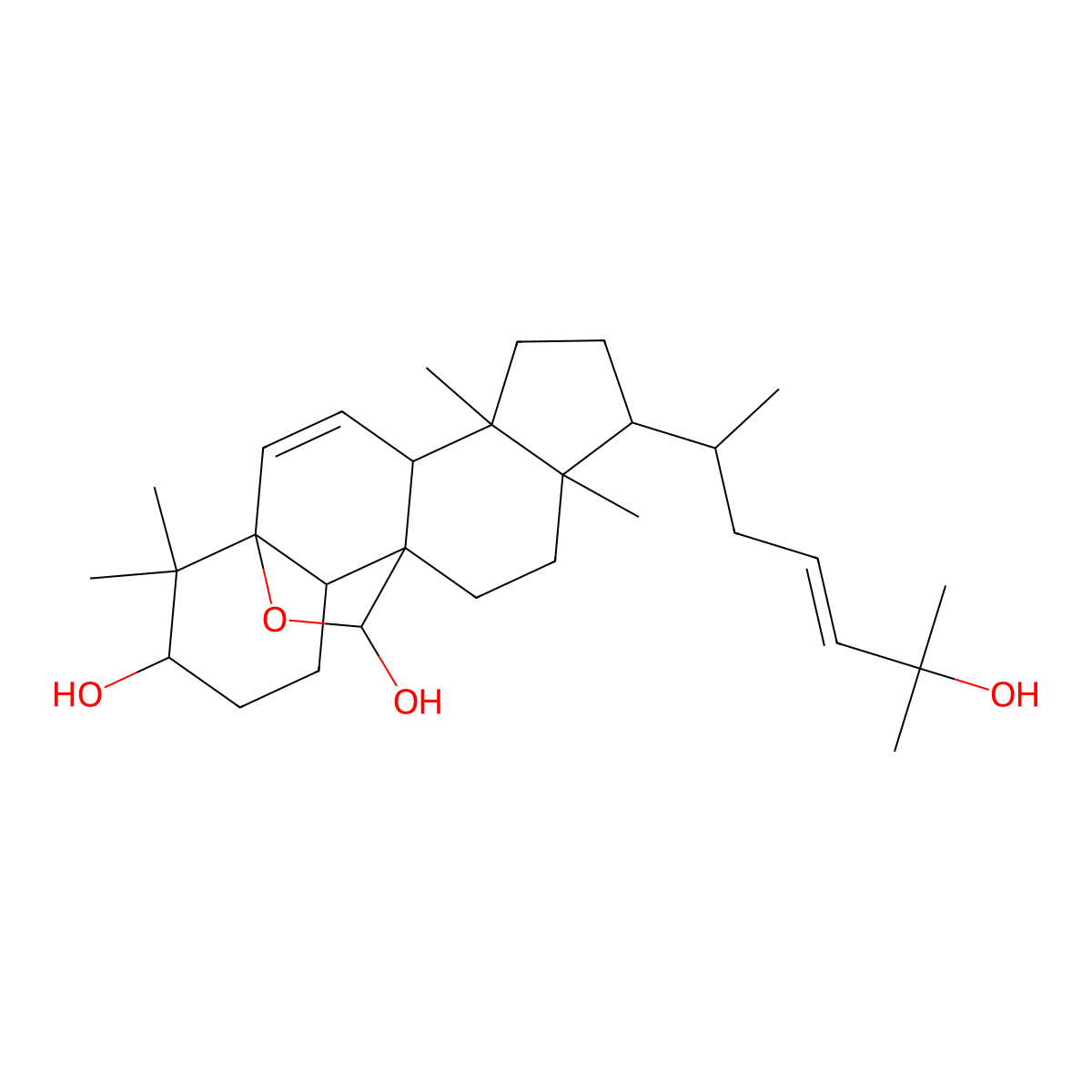 8-(6-Hydroxy-6-methylhept-4-en-2-yl)-5,9,17,17-tetramethyl-18-oxapentacyclo[10.5.2.01,13.04,12.05,9]nonadec-2-ene-16,19-diol molecular structure, CAS 191097-54-8
