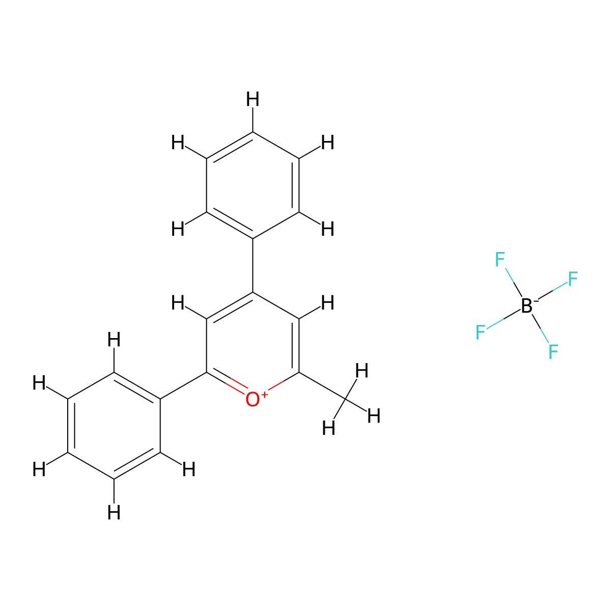 2,4-Diphenyl-6-methylpyrylium tetrafluoroborate molecular structure, CAS 1911-95-1