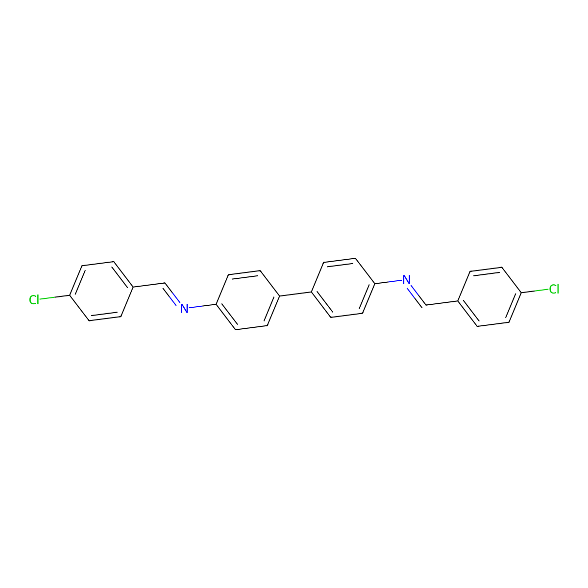 N,N'-Bis(4-chlorobenzylidene)benzidine molecular structure, CAS 19110-02-2