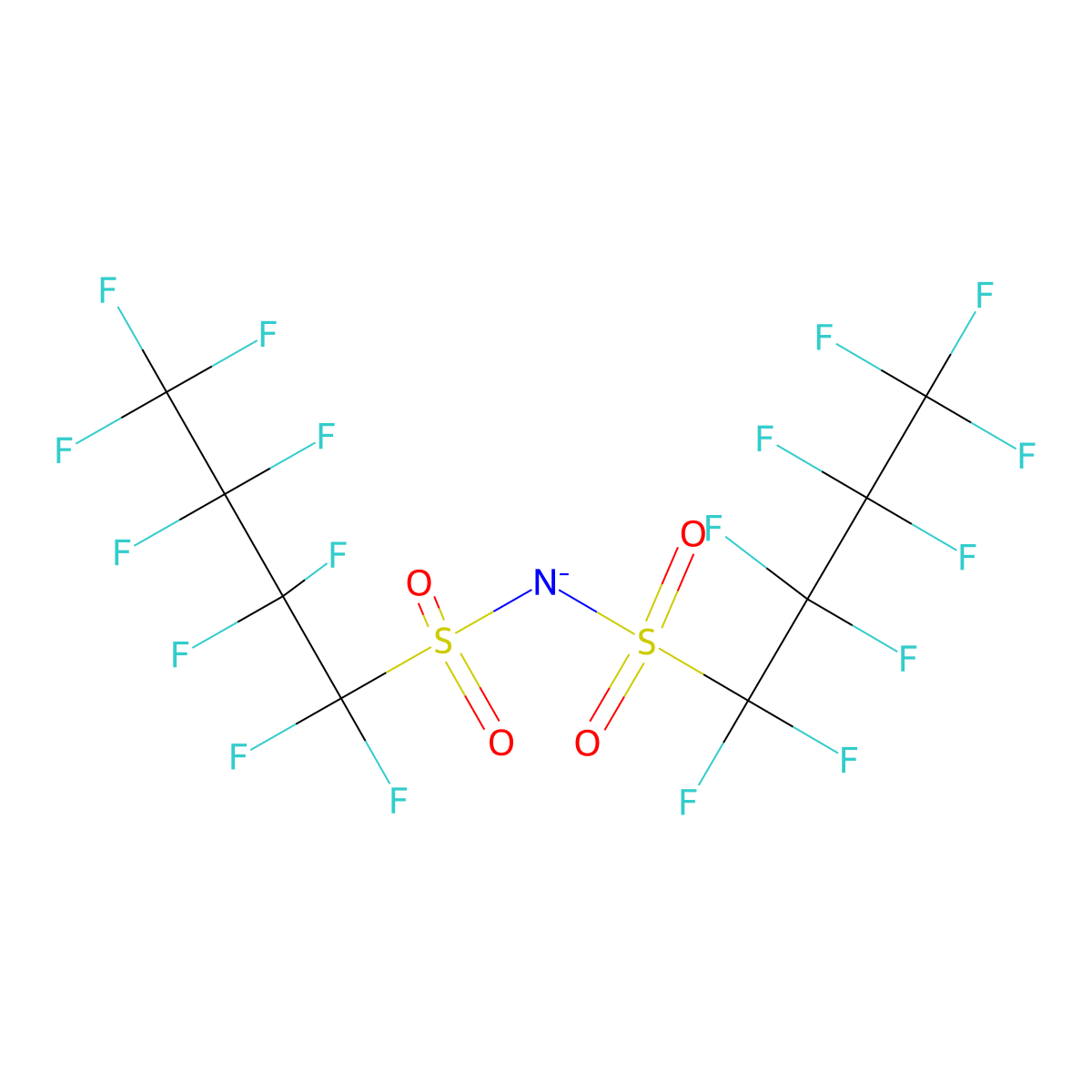 Bis(nonafluorobutylsulfonyl)amineanion molecular structure, CAS 191101-38-9