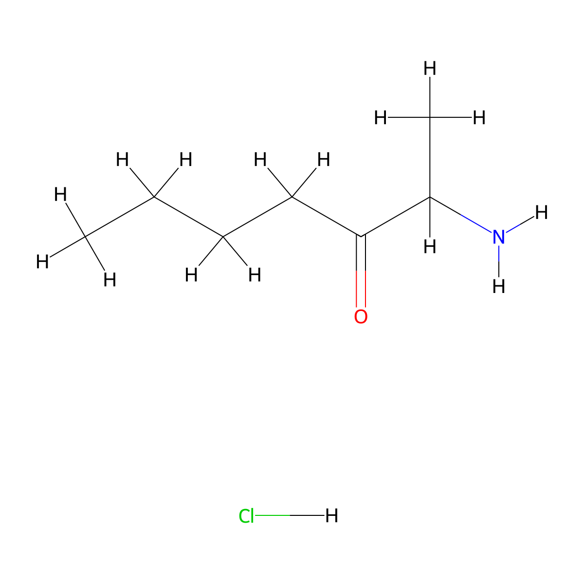2-Aminoheptan-3-one hydrochloride molecular structure, CAS 191104-45-7