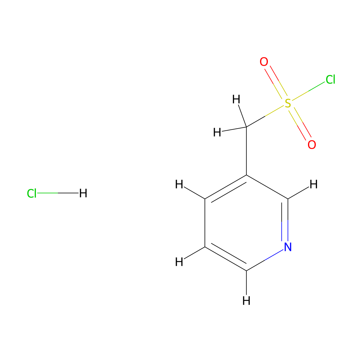 (Pyridin-3-yl)methanesulfonyl chloride hydrochloride molecular structure, CAS 191105-35-8