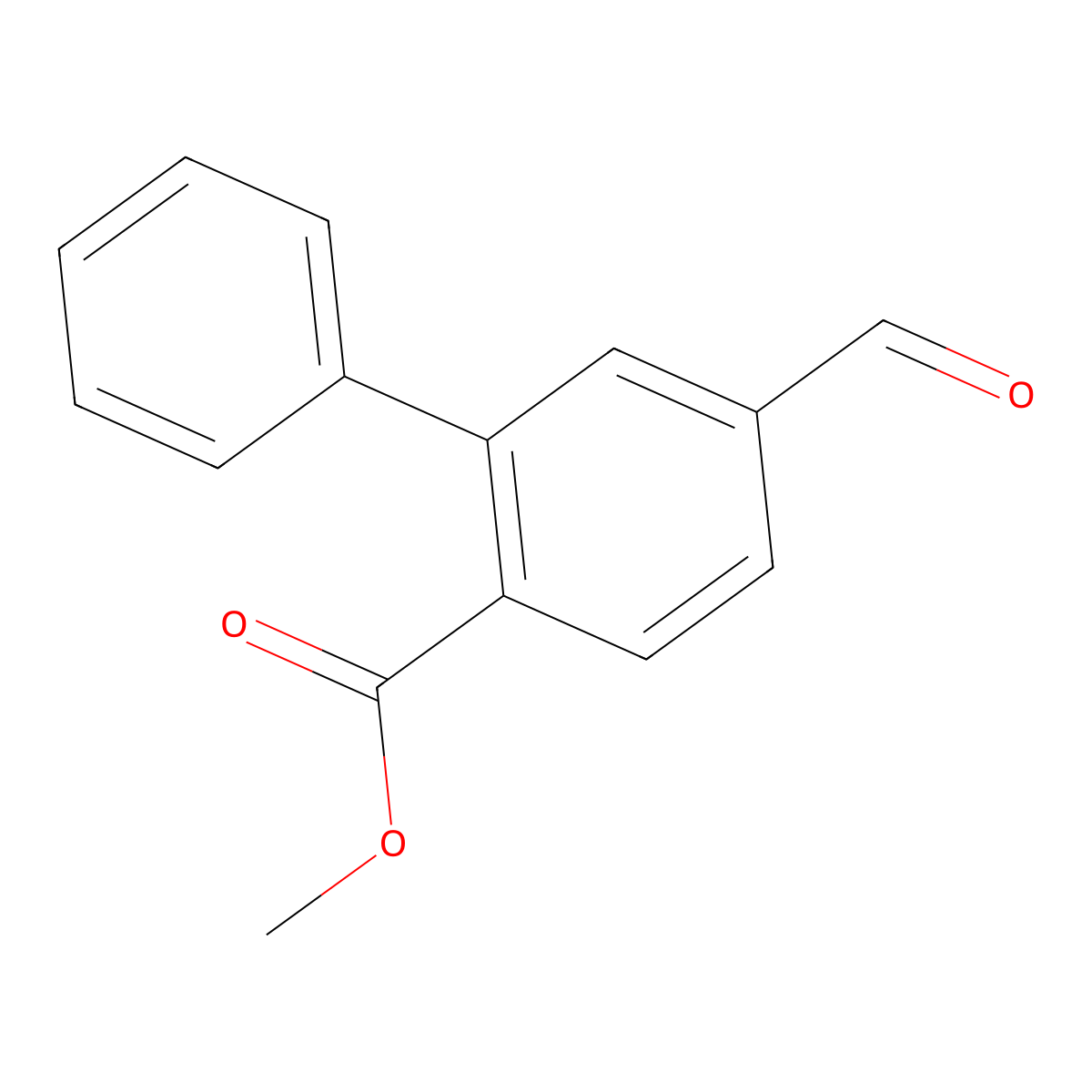 Methyl 5-formyl[1,1'-biphenyl]-2-carboxylate molecular structure, CAS 191105-36-9