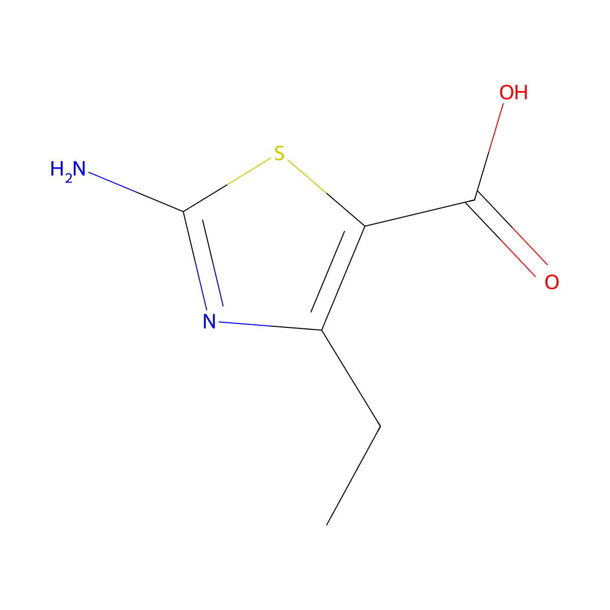 2-Amino-4-ethyl-1,3-thiazole-5-carboxylic acid molecular structure, CAS 191105-37-0