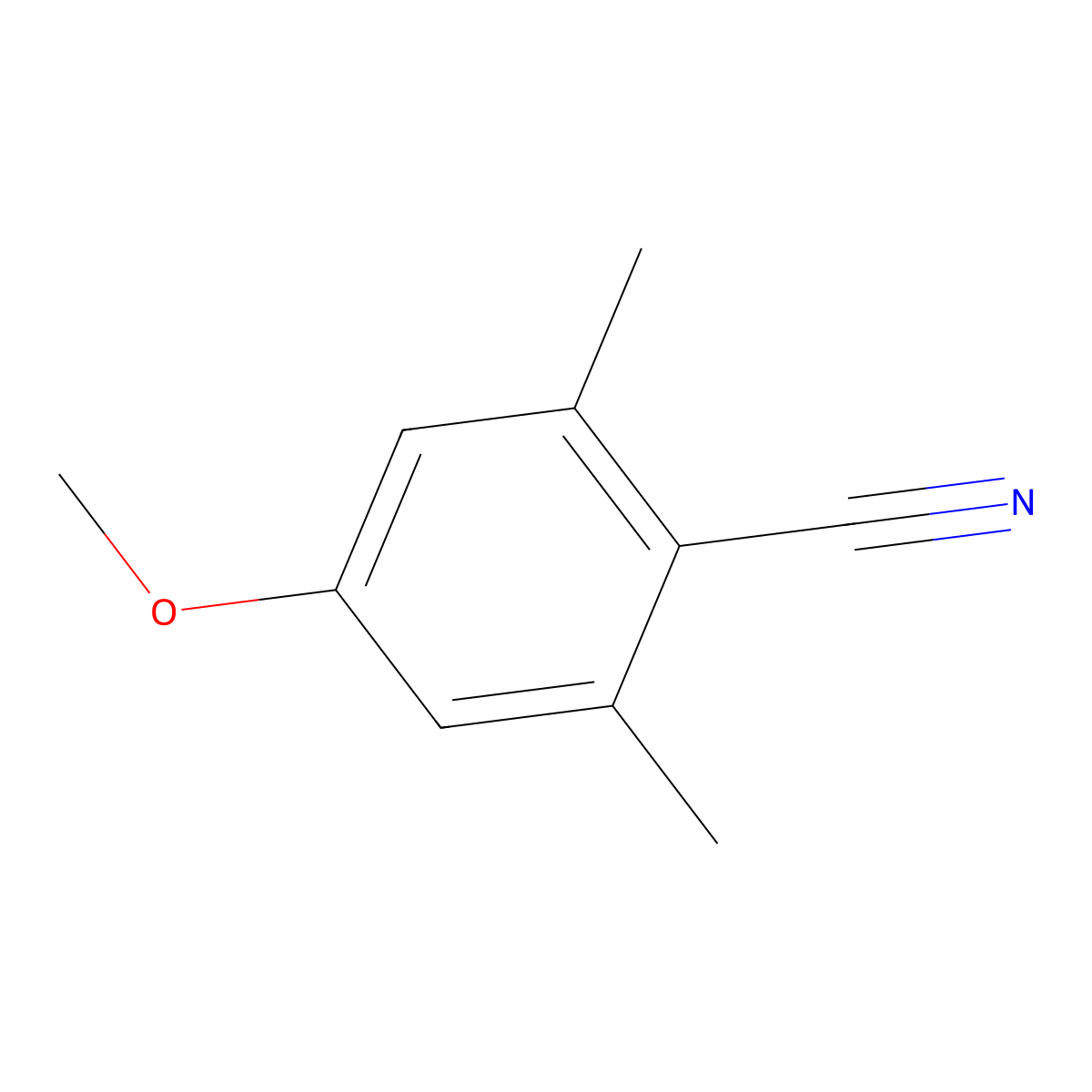 4-Methoxy-2,6-dimethylbenzonitrile molecular structure, CAS 19111-77-4
