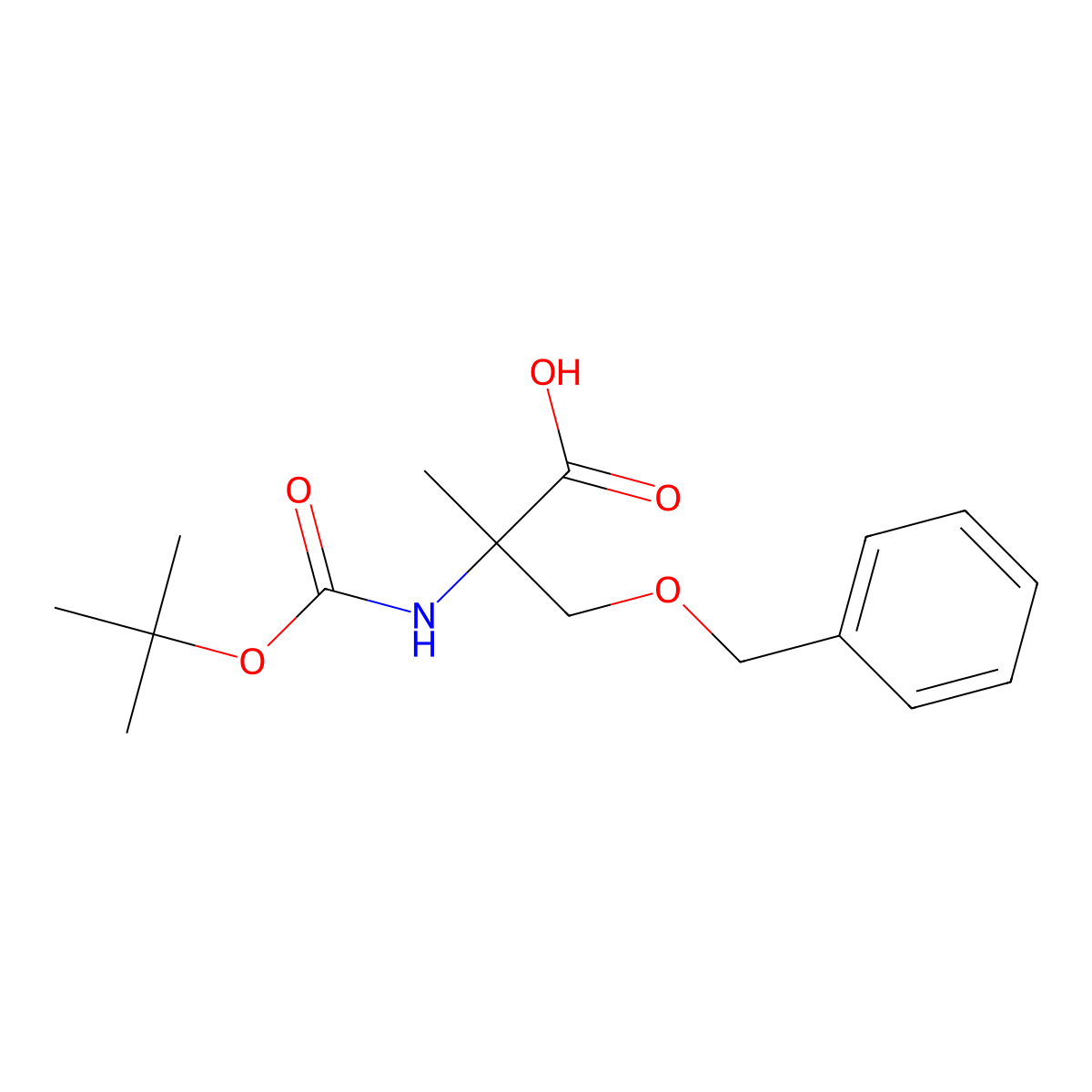3-benzyloxy-2-[N-(tert-butoxycarbonyl)amino]-2-methylpropanoic acid molecular structure, CAS 191110-59-5