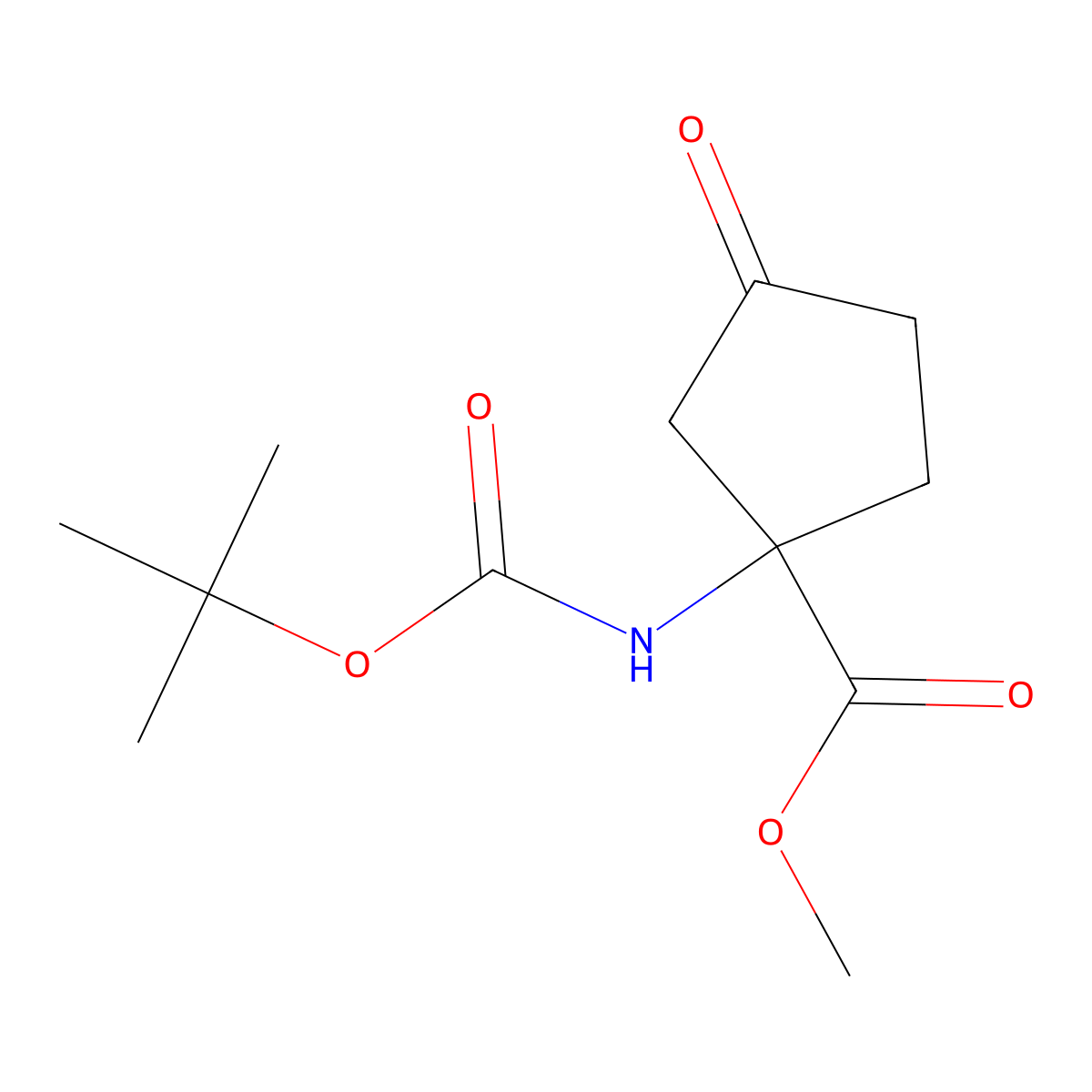 Methyl 1-(tert-butoxycarbonylamino)-3-oxocyclopentanecarboxylate molecular structure, CAS 191111-14-5