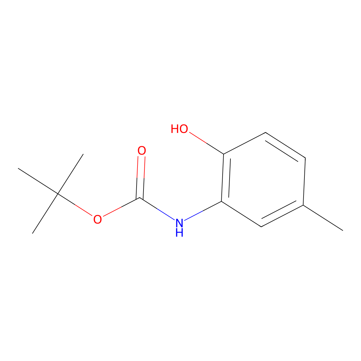 tert-butyl N-(2-hydroxy-5-methylphenyl)carbamate molecular structure, CAS 191112-67-1
