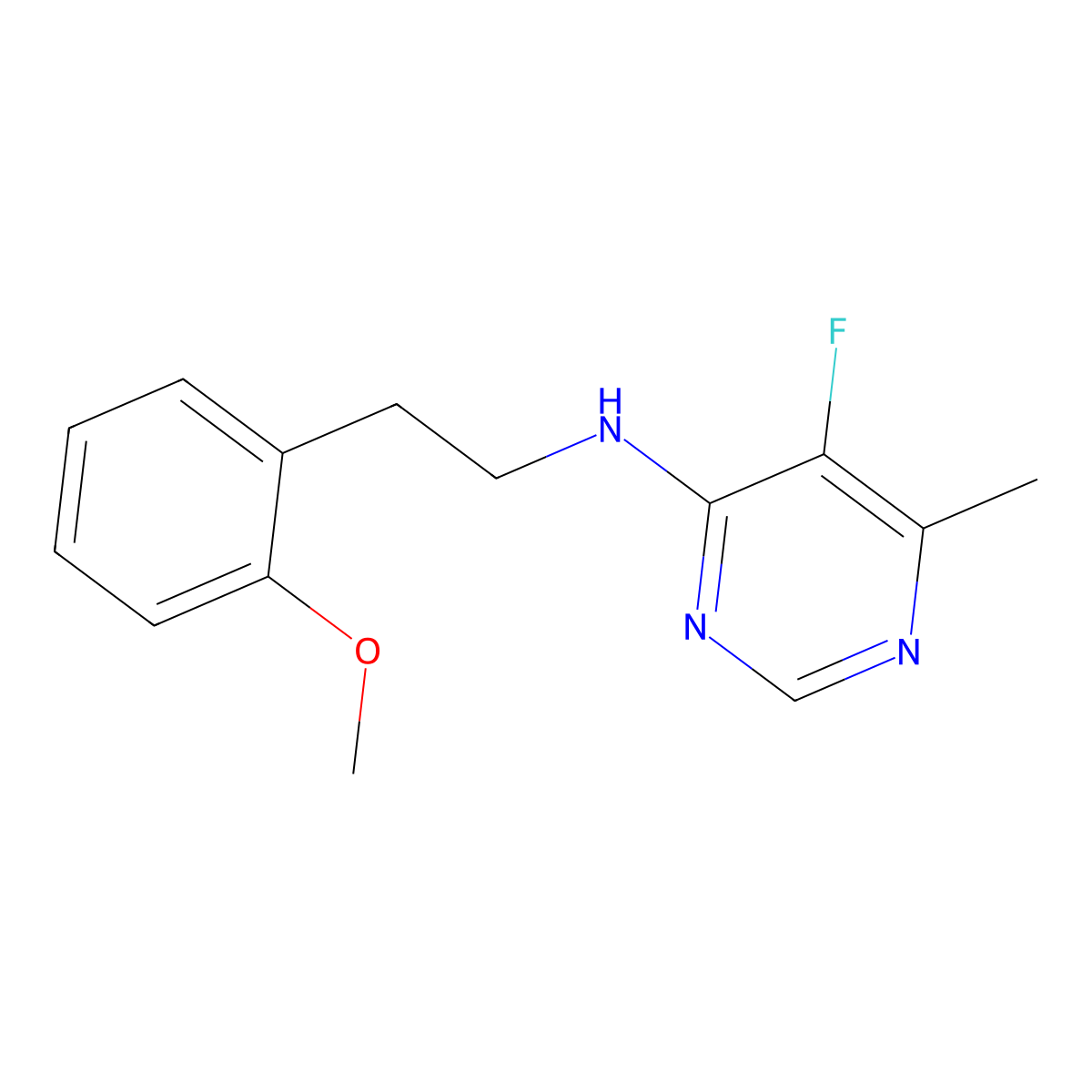 5-Fluoro-N-[2-(2-methoxyphenyl)ethyl]-6-methylpyrimidin-4-amine molecular structure, CAS 1911312-54-3