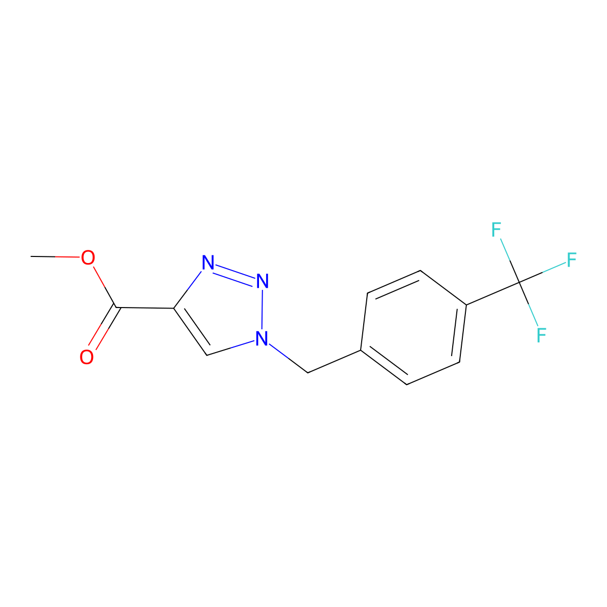 methyl 1-{[4-(trifluoromethyl)phenyl]methyl}-1H-1,2,3-triazole-4-carboxylate molecular structure, CAS 1911392-80-7