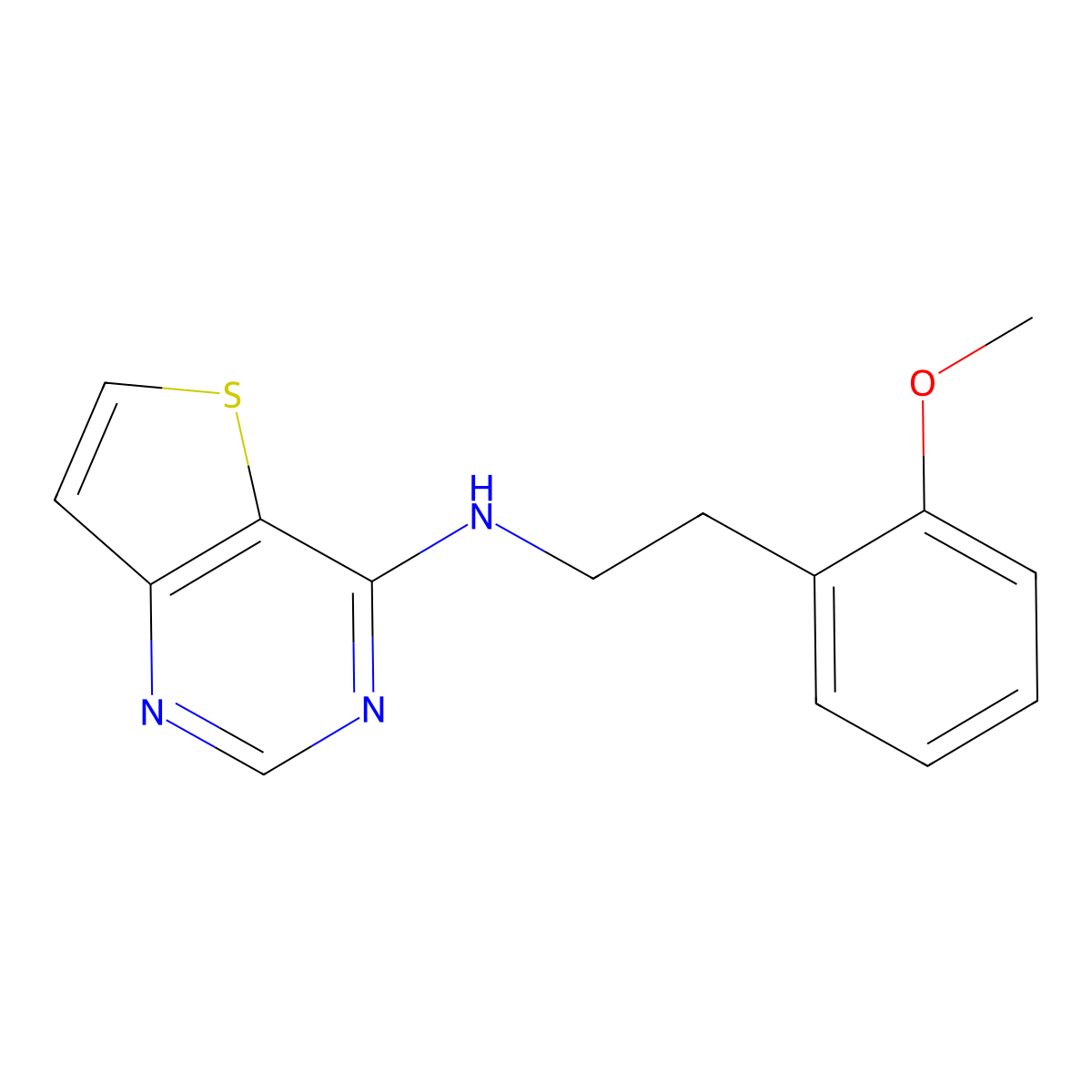 N-[2-(2-methoxyphenyl)ethyl]thieno[3,2-d]pyrimidin-4-amine molecular structure, CAS 1911420-90-0