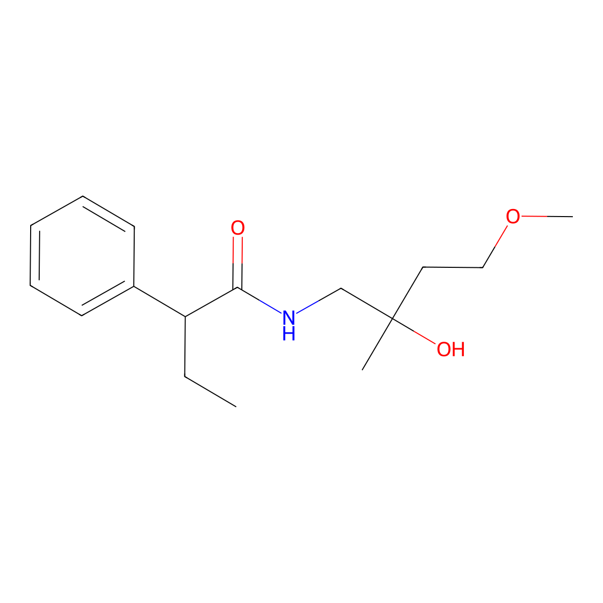 N-(2-Hydroxy-4-methoxy-2-methylbutyl)-2-phenylbutanamide molecular structure, CAS 1911424-28-6