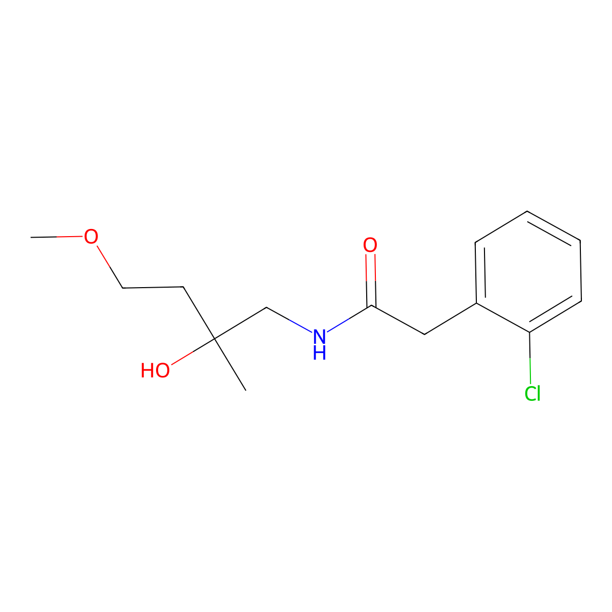 2-(2-chlorophenyl)-N-(2-hydroxy-4-methoxy-2-methylbutyl)acetamide molecular structure, CAS 1911440-89-5