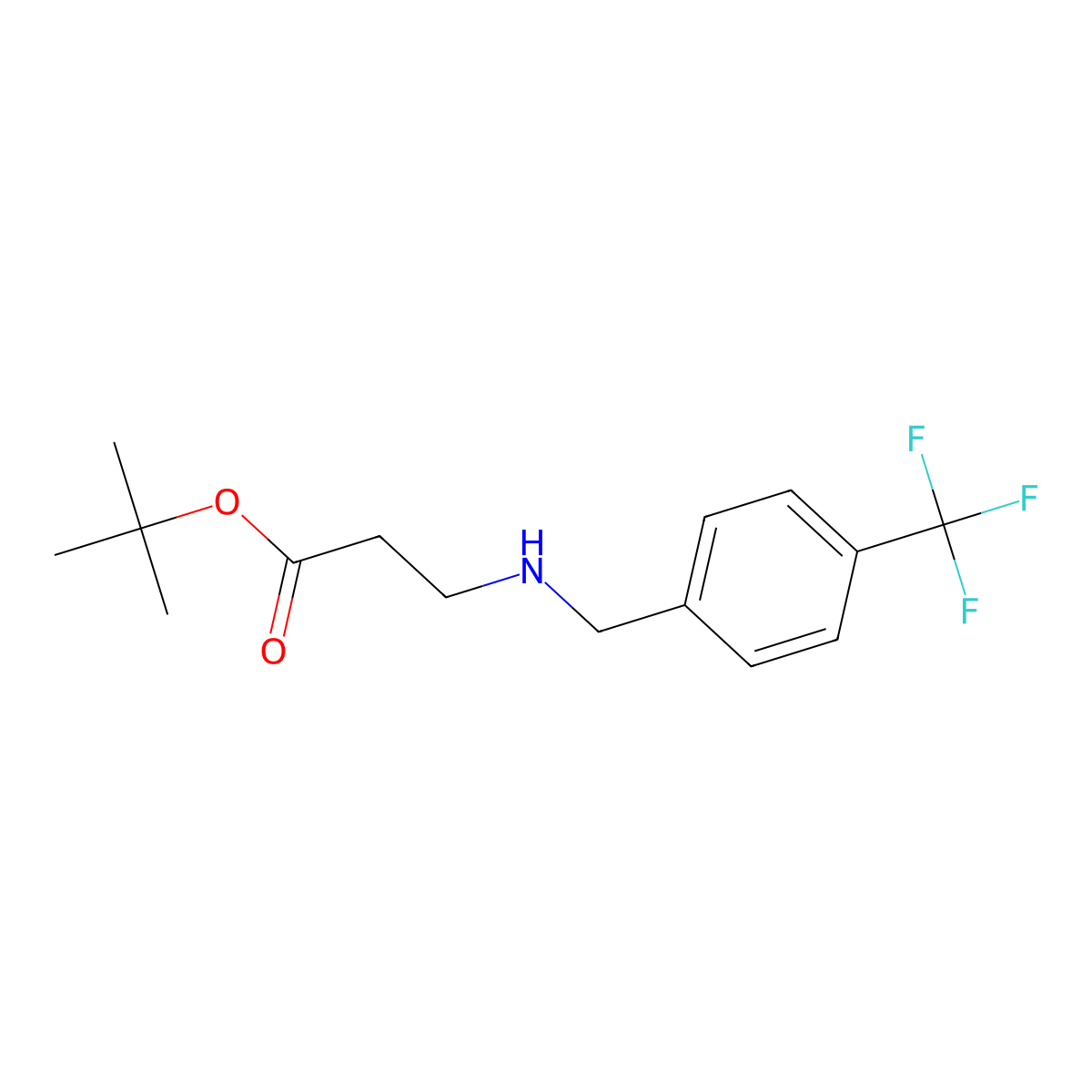 Tert-butyl 3-({[4-(trifluoromethyl)phenyl]methyl}amino)propanoate molecular structure, CAS 1911472-19-9