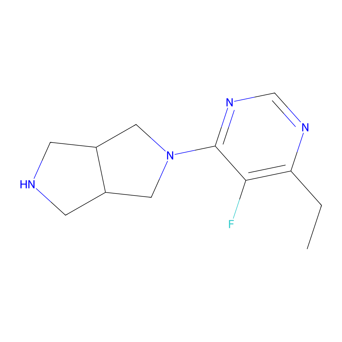 4-Ethyl-5-fluoro-6-{octahydropyrrolo[3,4-c]pyrrol-2-yl}pyrimidine molecular structure, CAS 1911476-07-7
