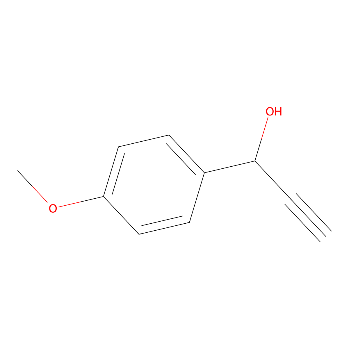 alpha-Ethynyl-4-methoxybenzenemethanol molecular structure, CAS 19115-30-1