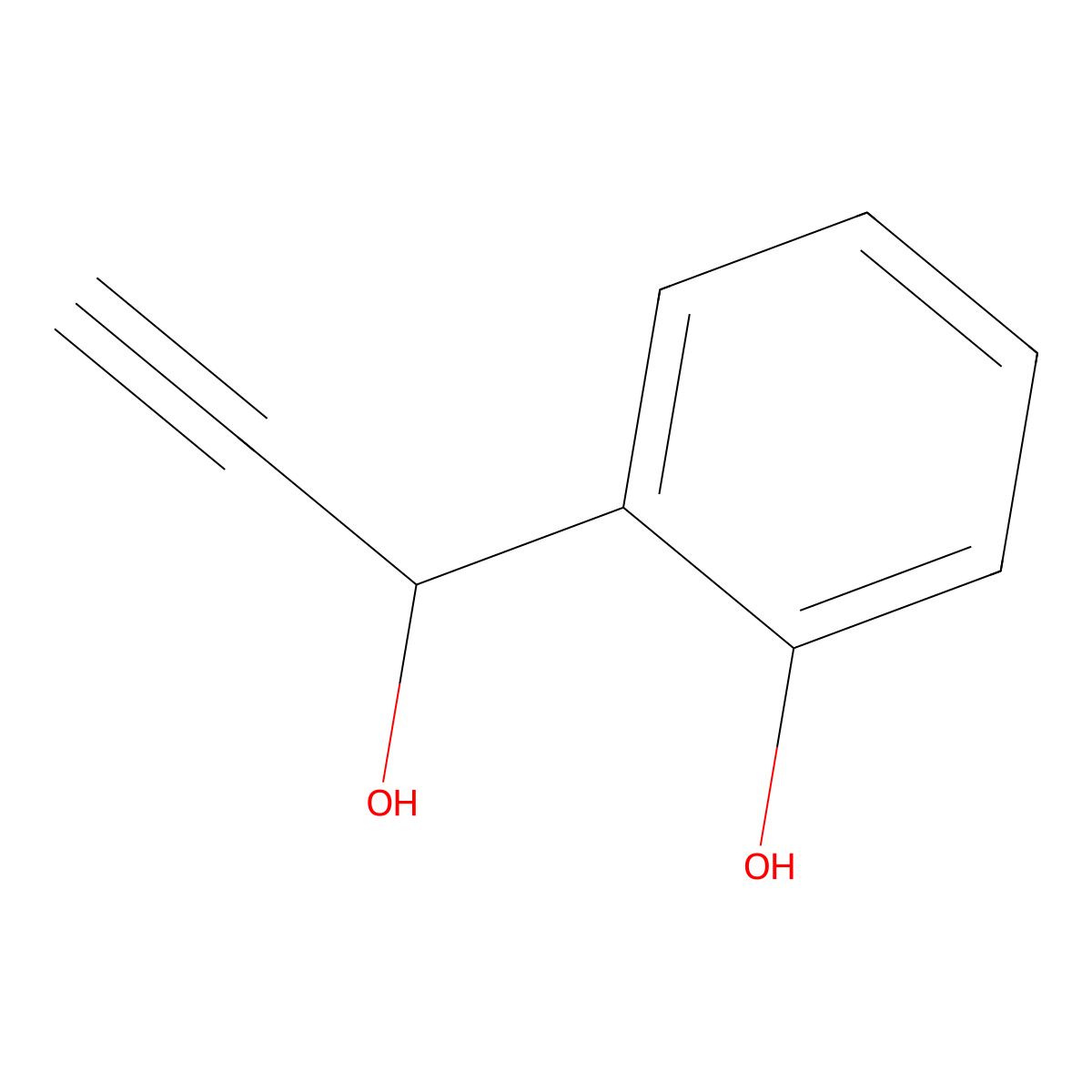 2-(1-Hydroxyprop-2-ynyl)phenol molecular structure, CAS 19115-31-2