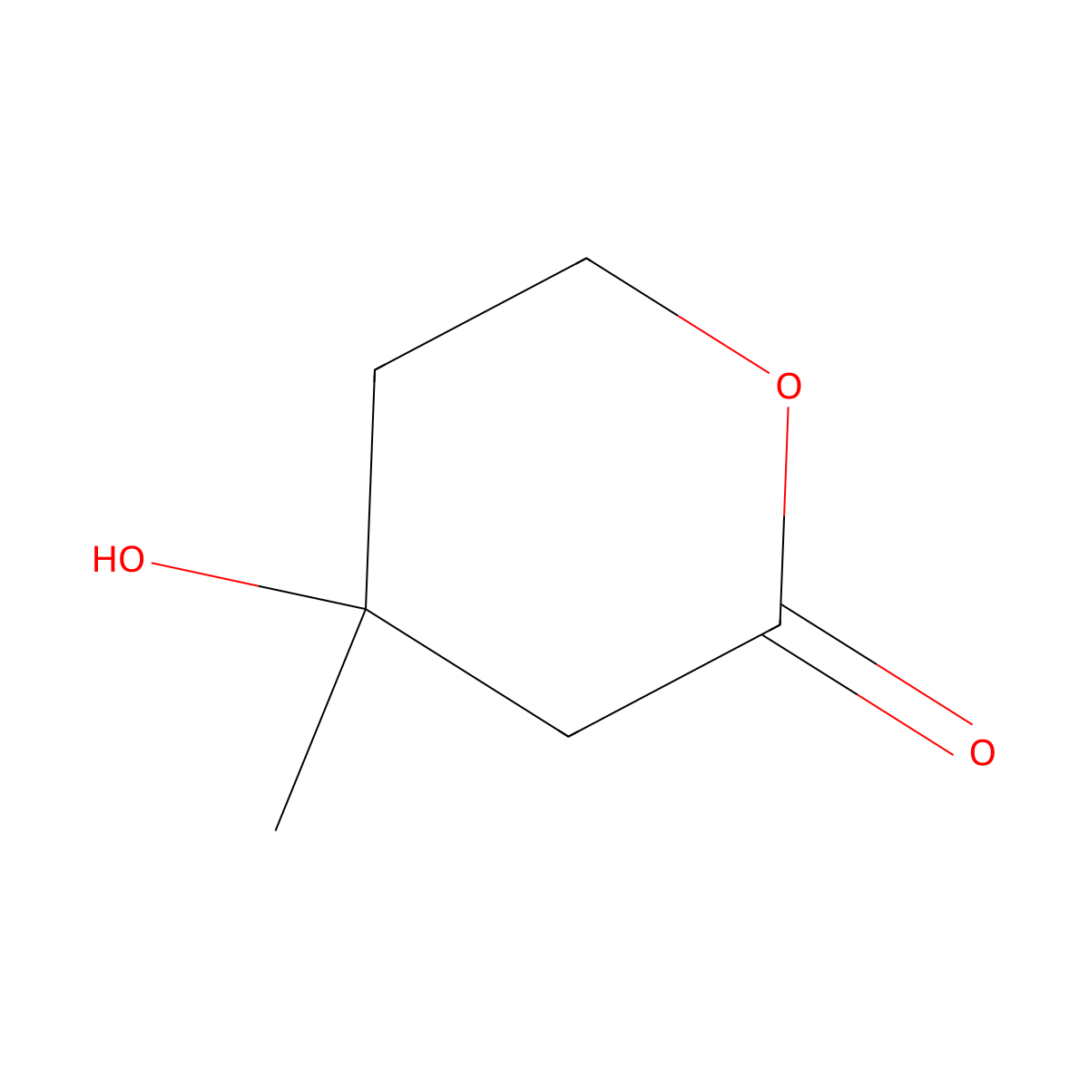 Mevalonolactone molecular structure, CAS 19115-49-2
